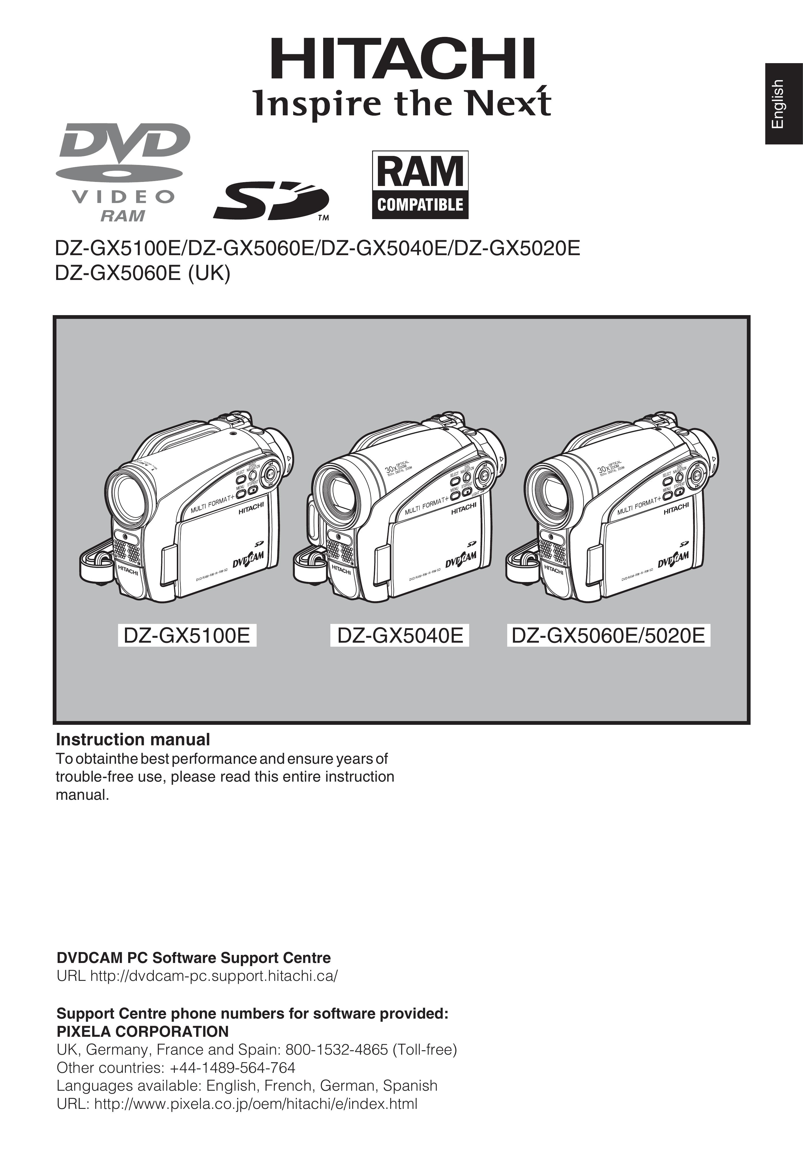 Hitachi DZ-GX5100E Camcorder User Manual