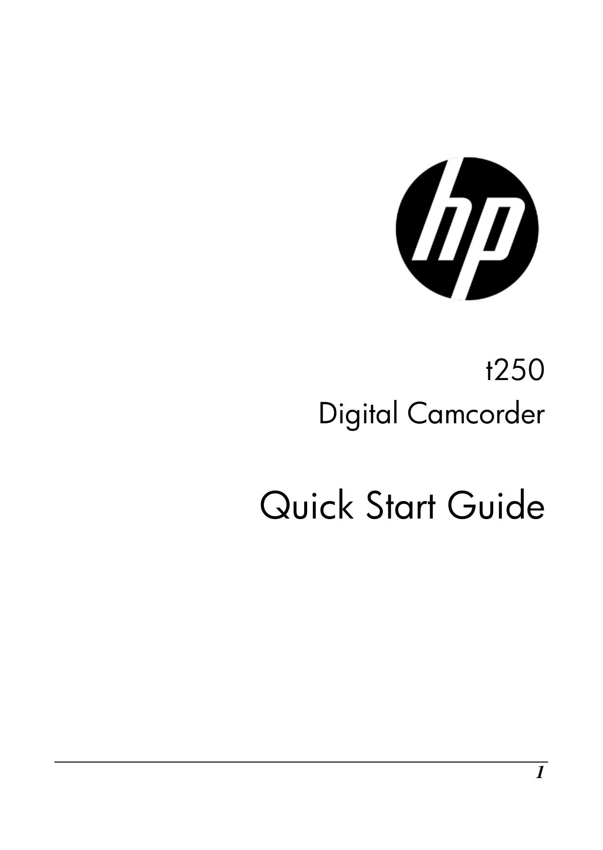 HP (Hewlett-Packard) T250 Camcorder User Manual