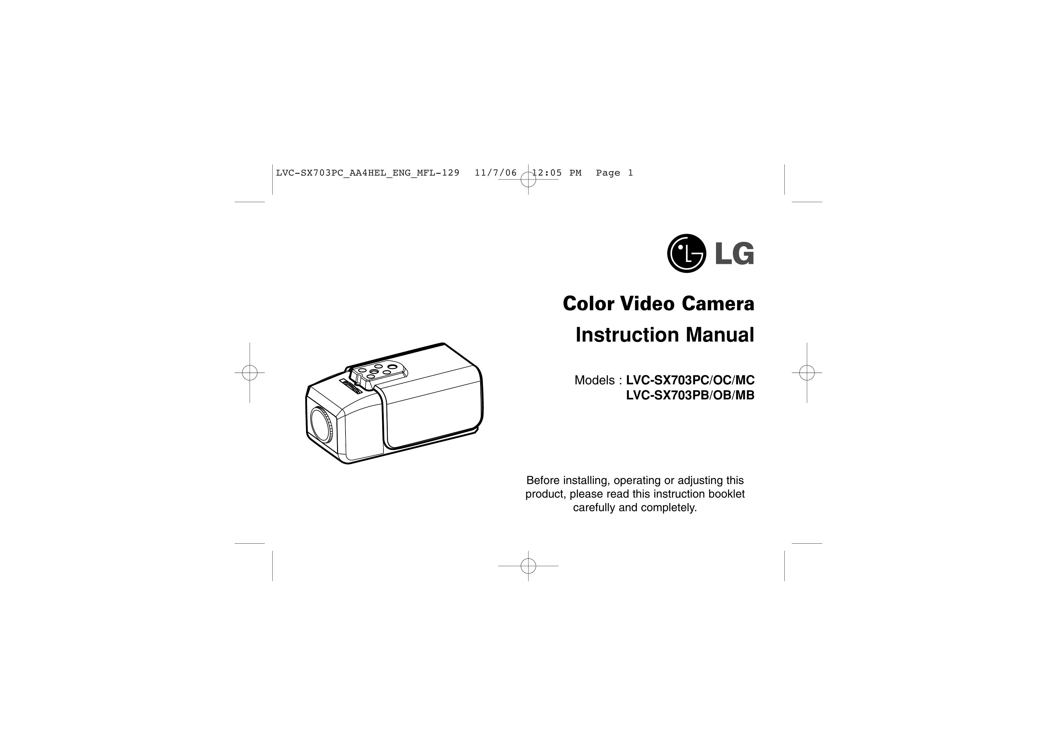 LG Electronics LVC-SX703PB/OB/MB Camcorder User Manual