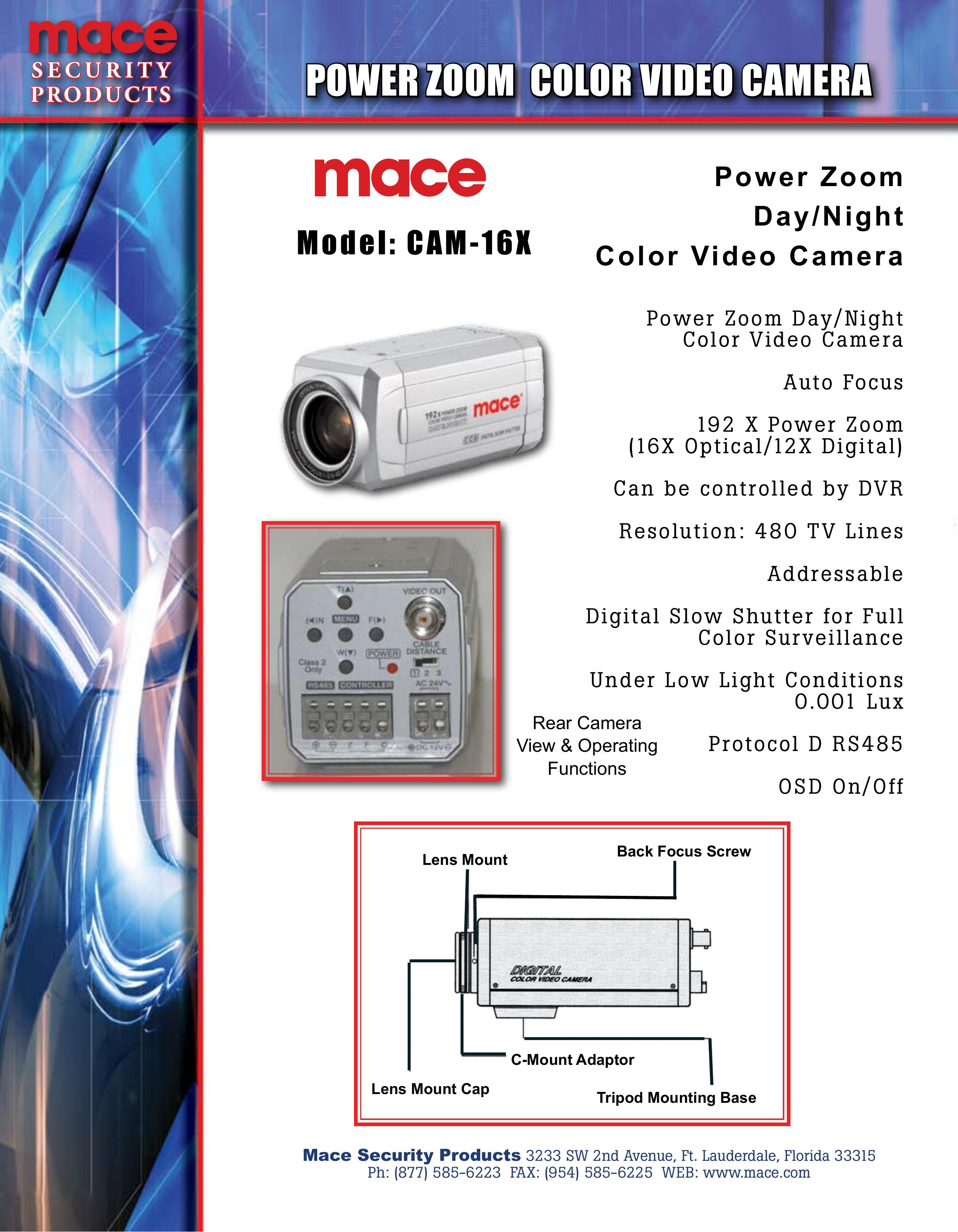 Mace CAM-16X Camcorder User Manual