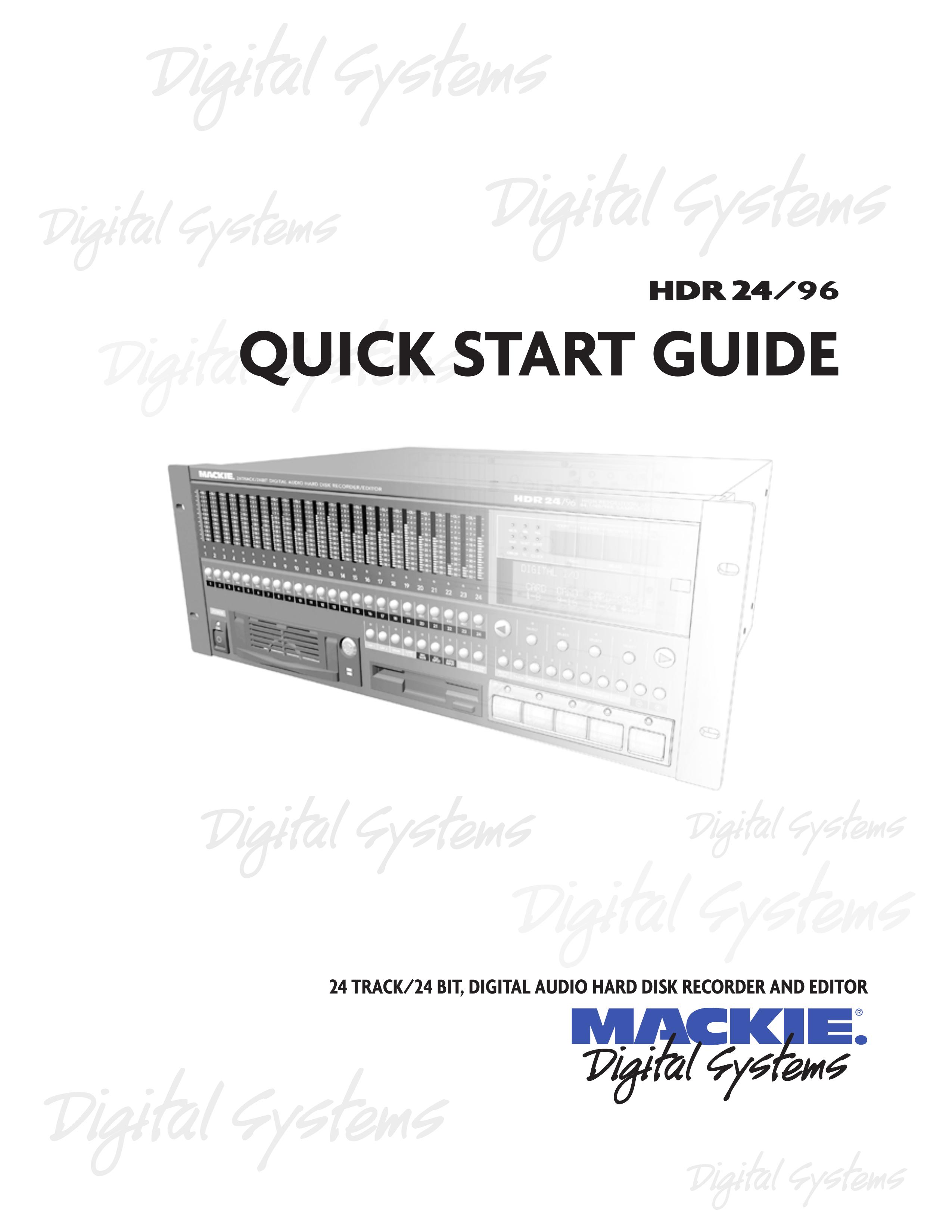 Mackie HDR 24/96 Camcorder User Manual