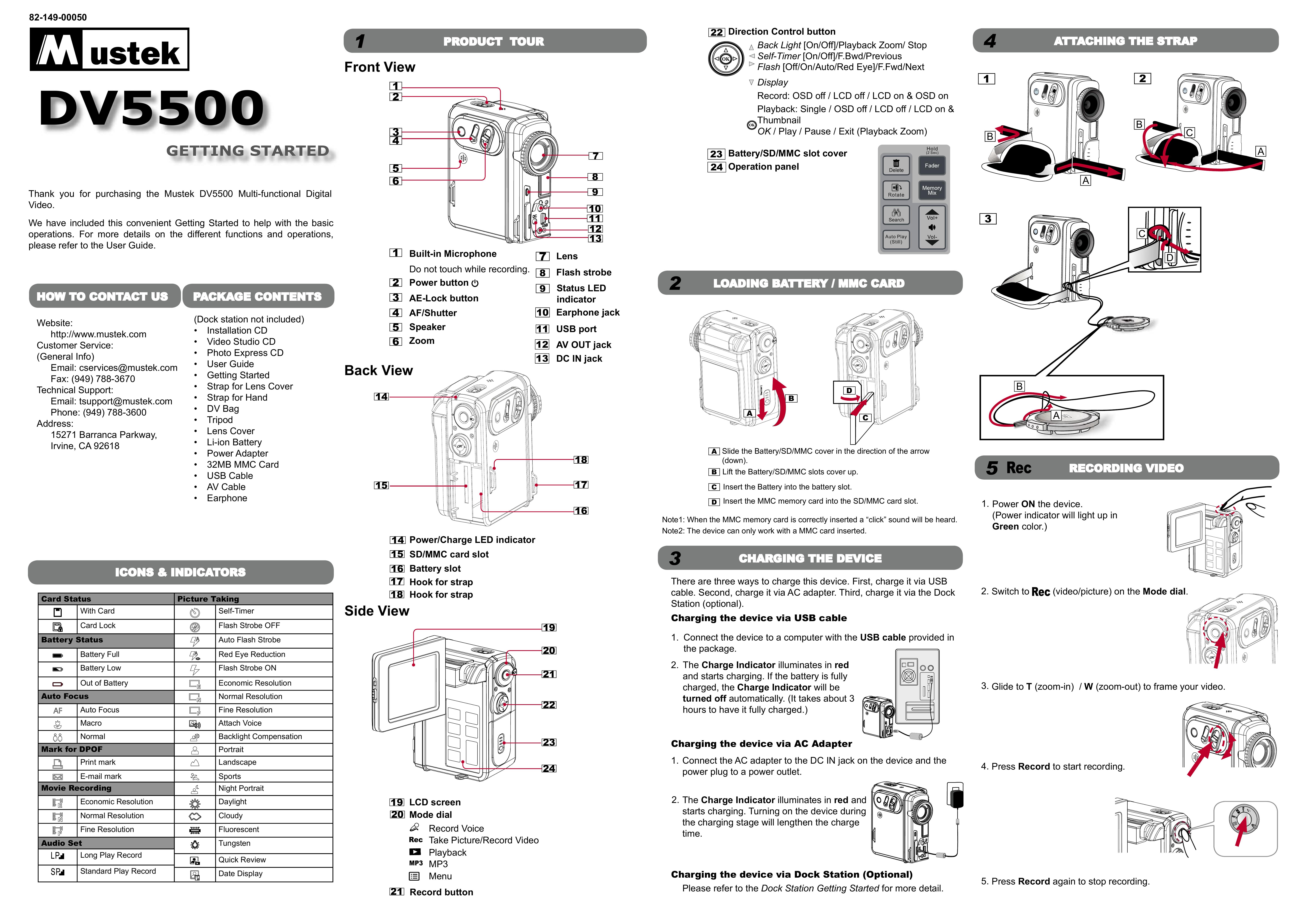Mustek DV 5500 Camcorder User Manual