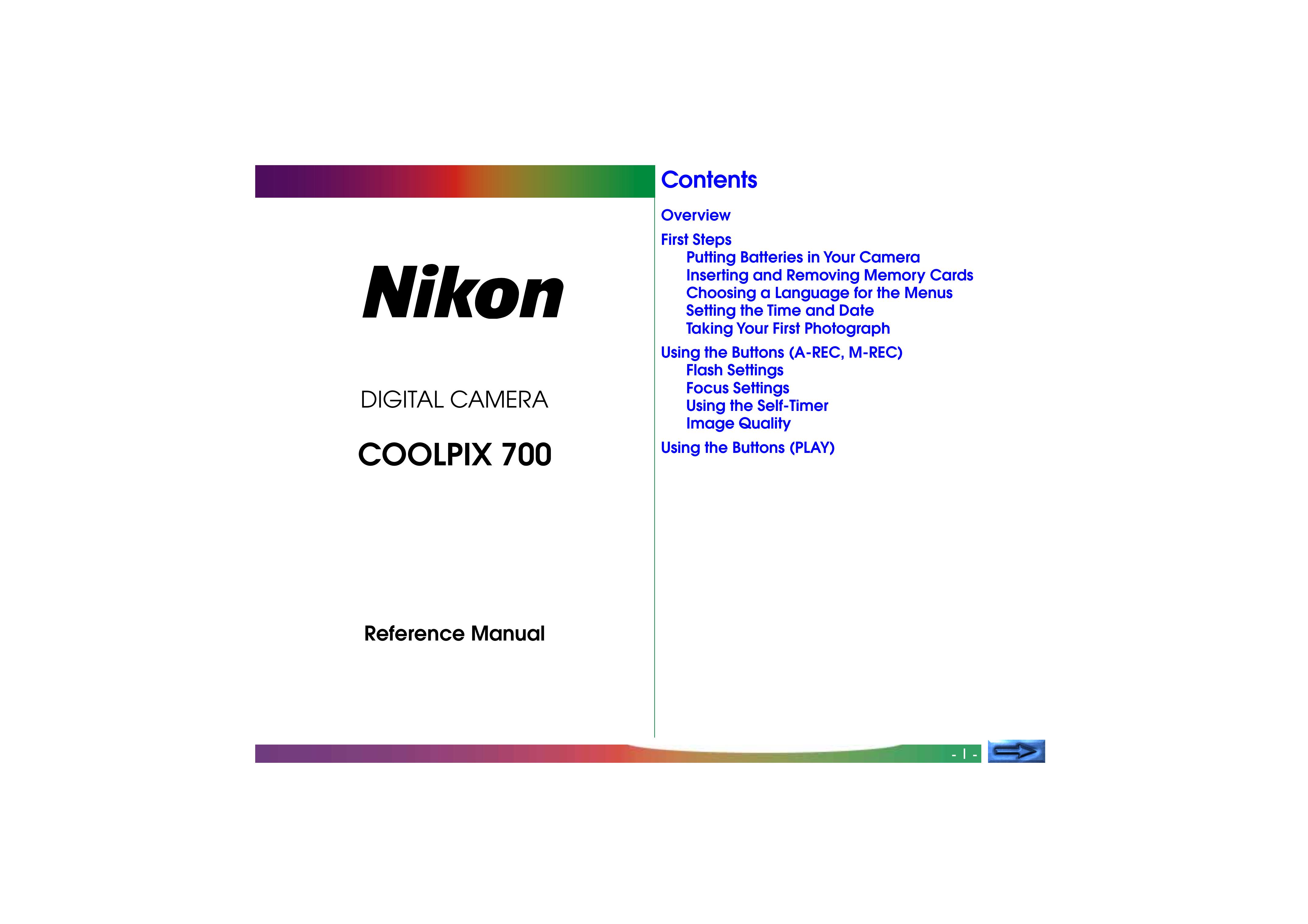 Nikon COOLPIX 700 Camcorder User Manual