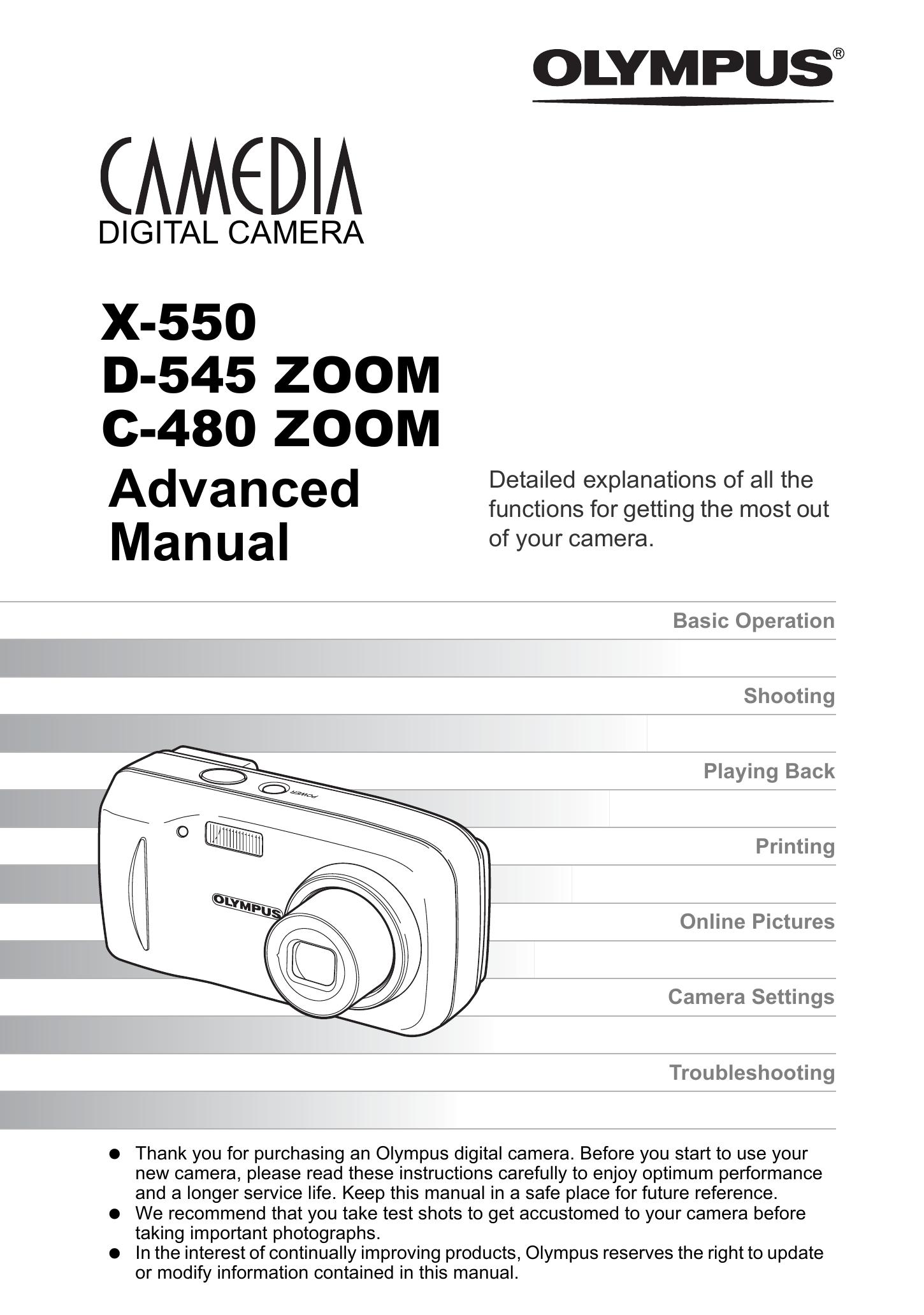Olympus C480 Camcorder User Manual