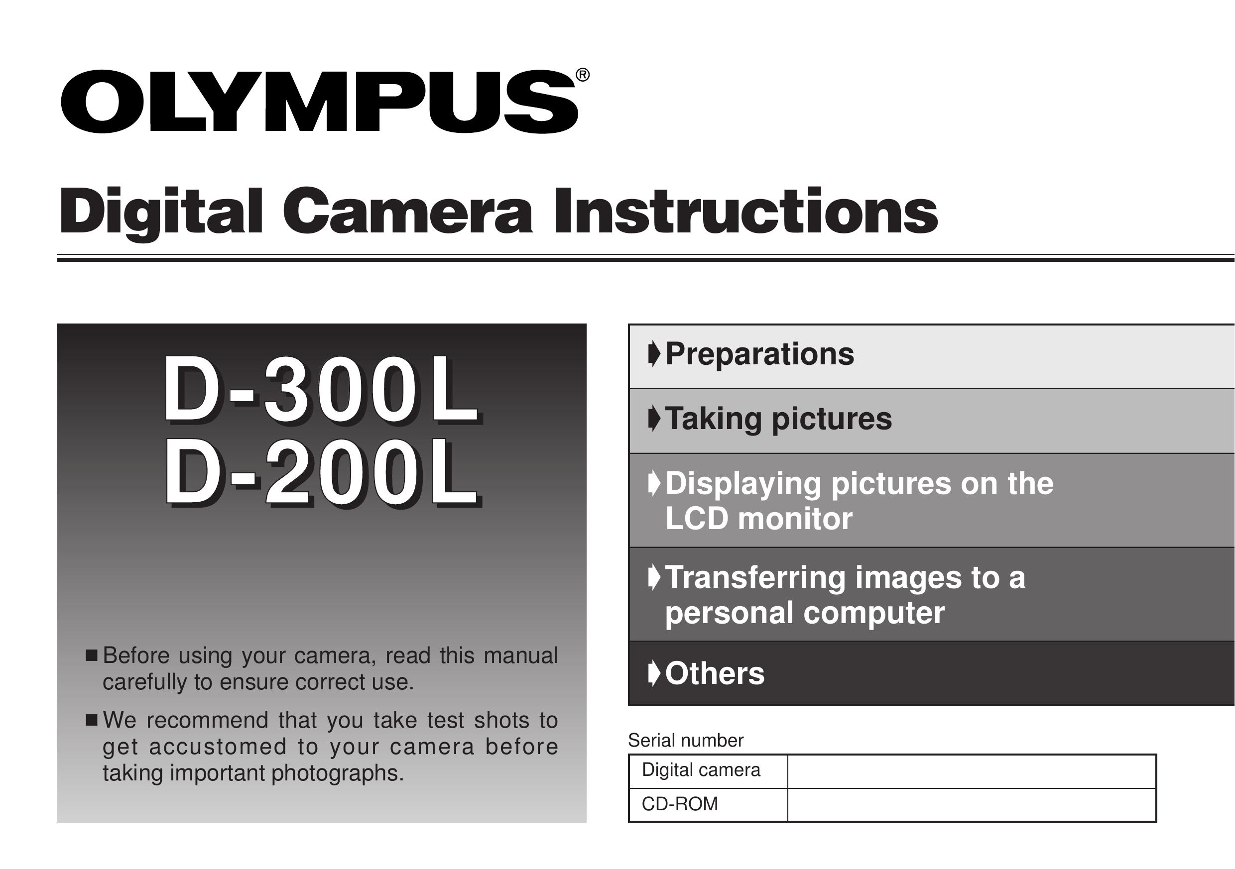 Olympus D-300L Camcorder User Manual