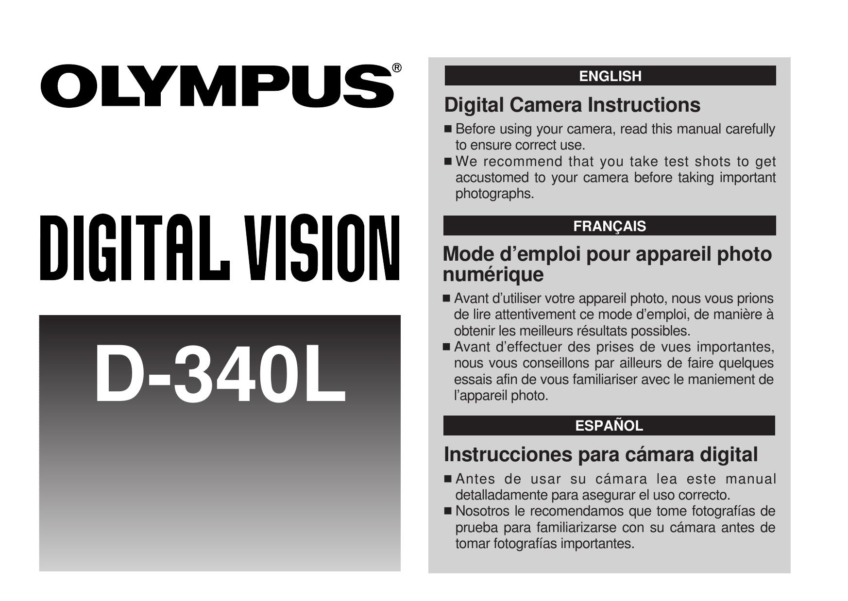 Olympus D-340L Camcorder User Manual