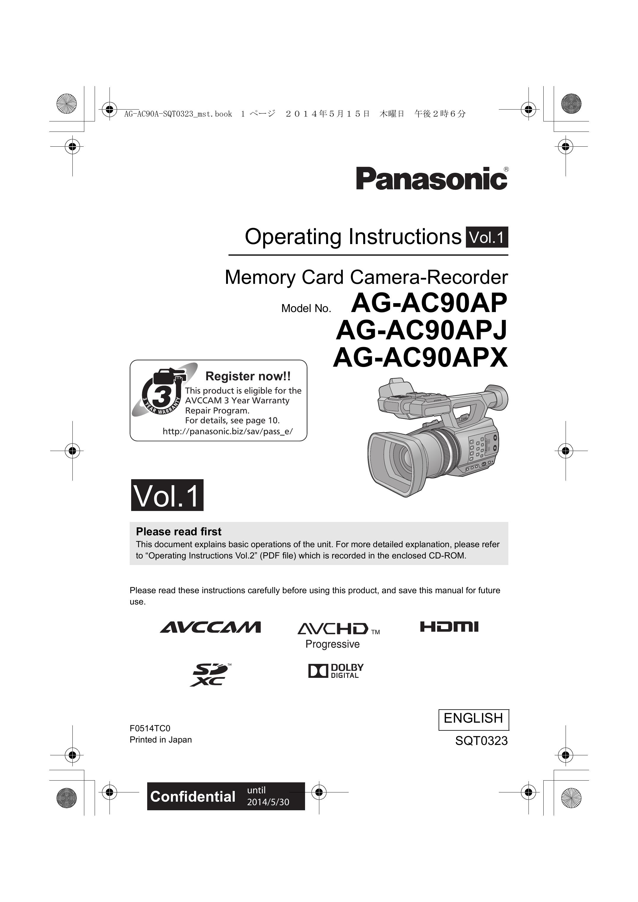 Panasonic AG-AC90APJ Camcorder User Manual