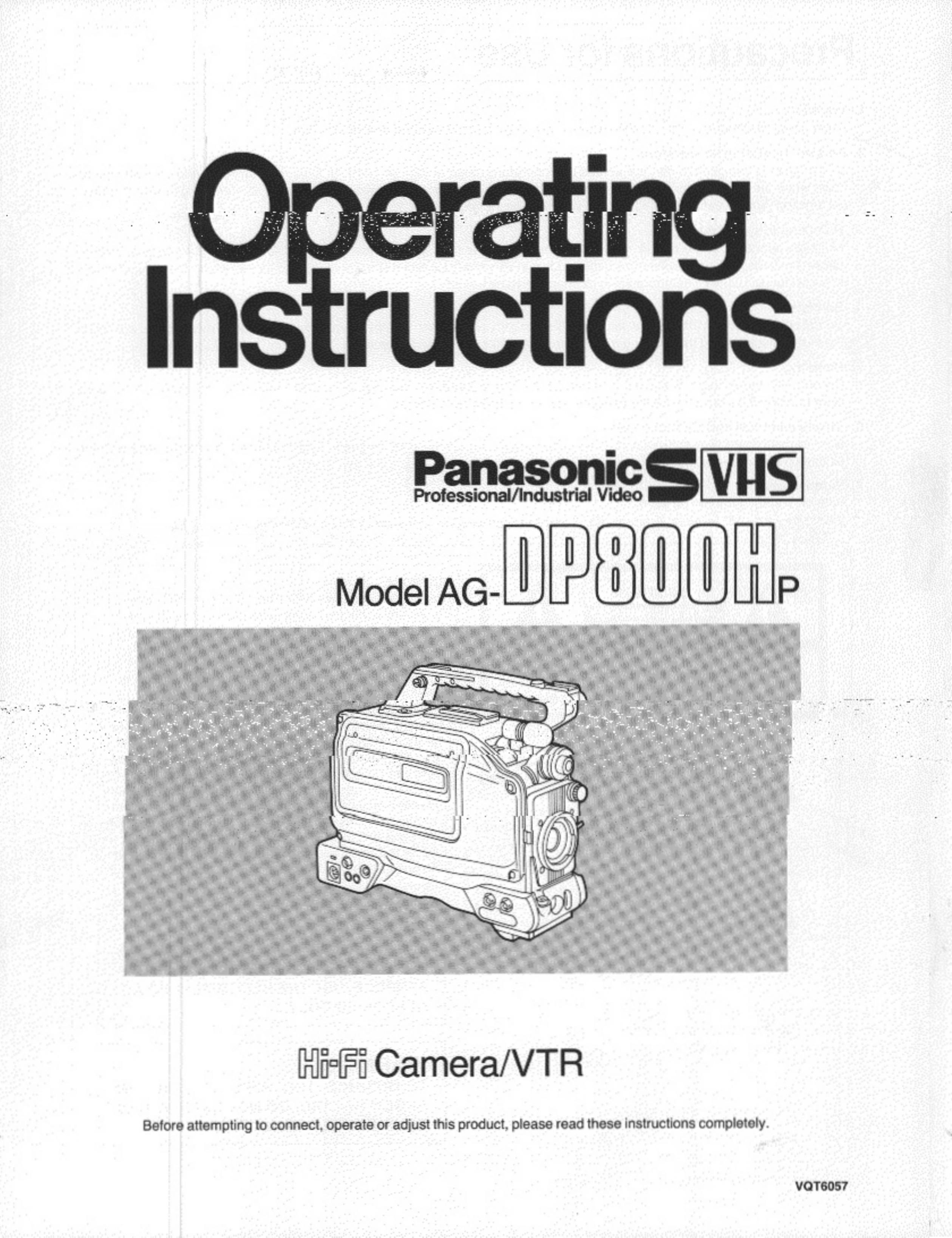 Panasonic AG-DP800HP Camcorder User Manual