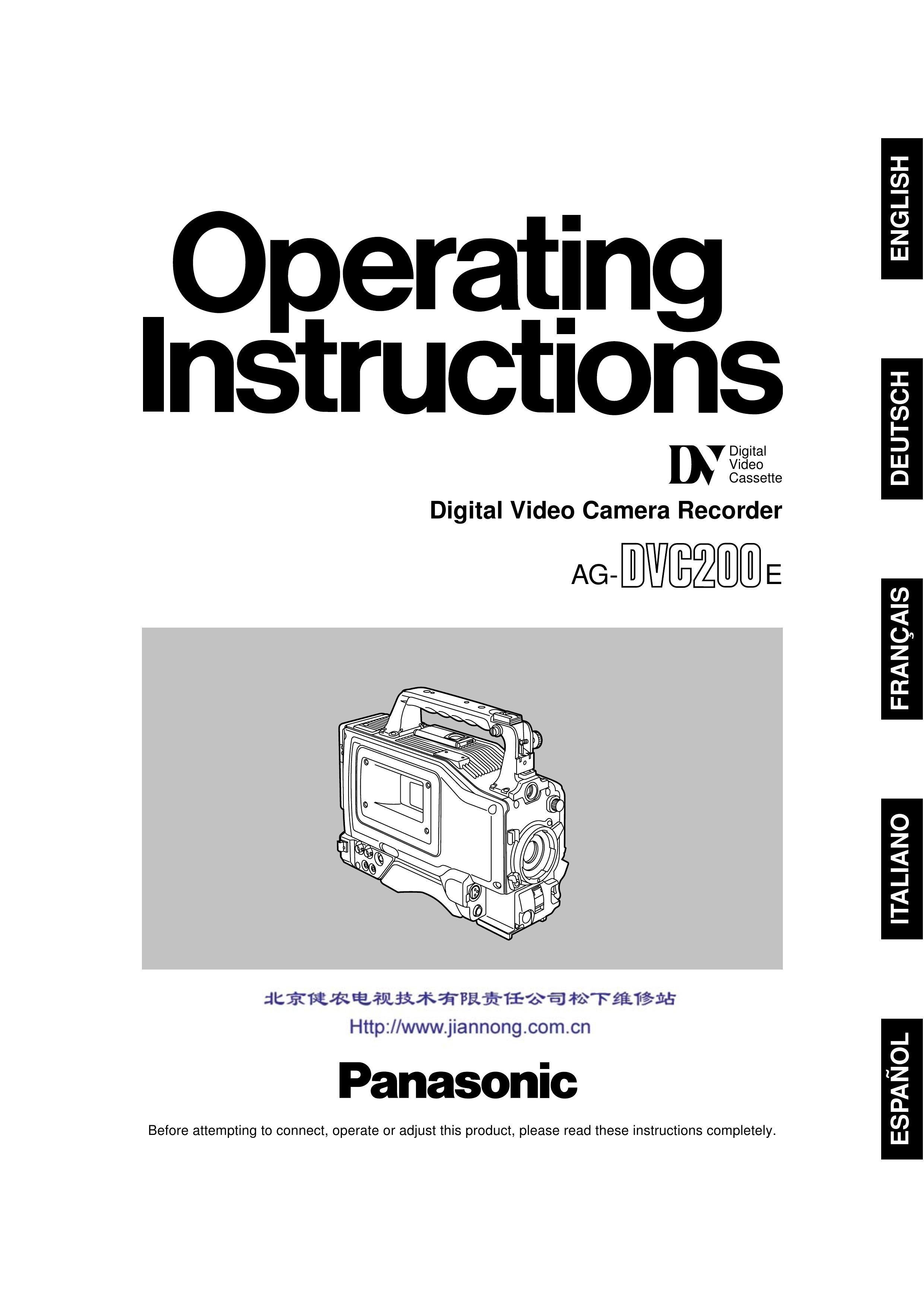 Panasonic AG-DVC 200E Camcorder User Manual
