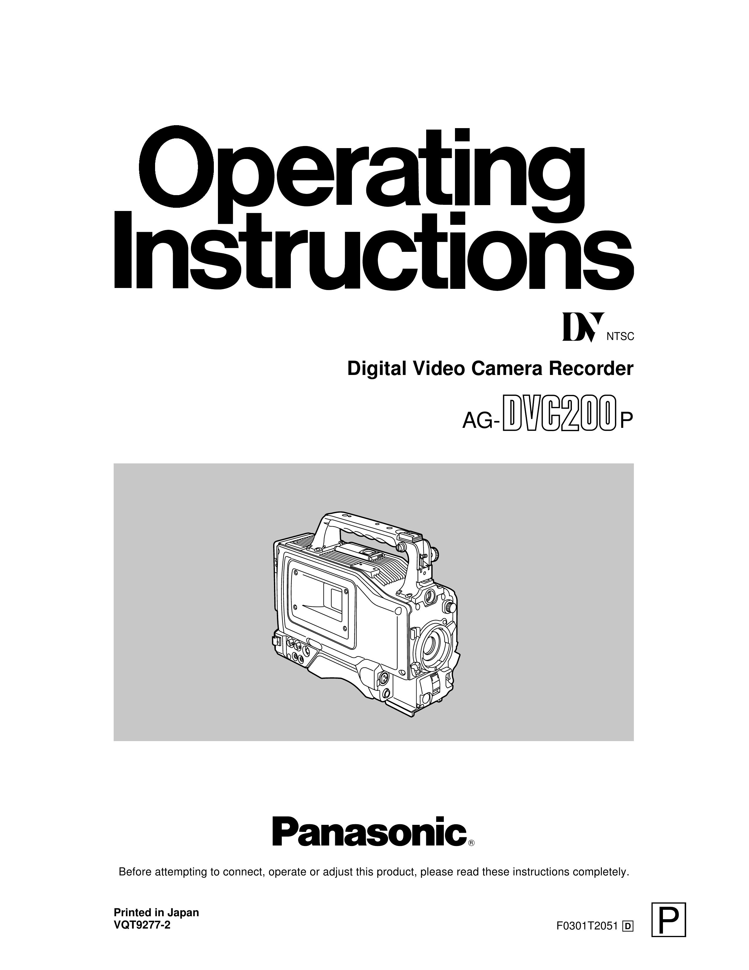 Panasonic AG-DVC200P Camcorder User Manual