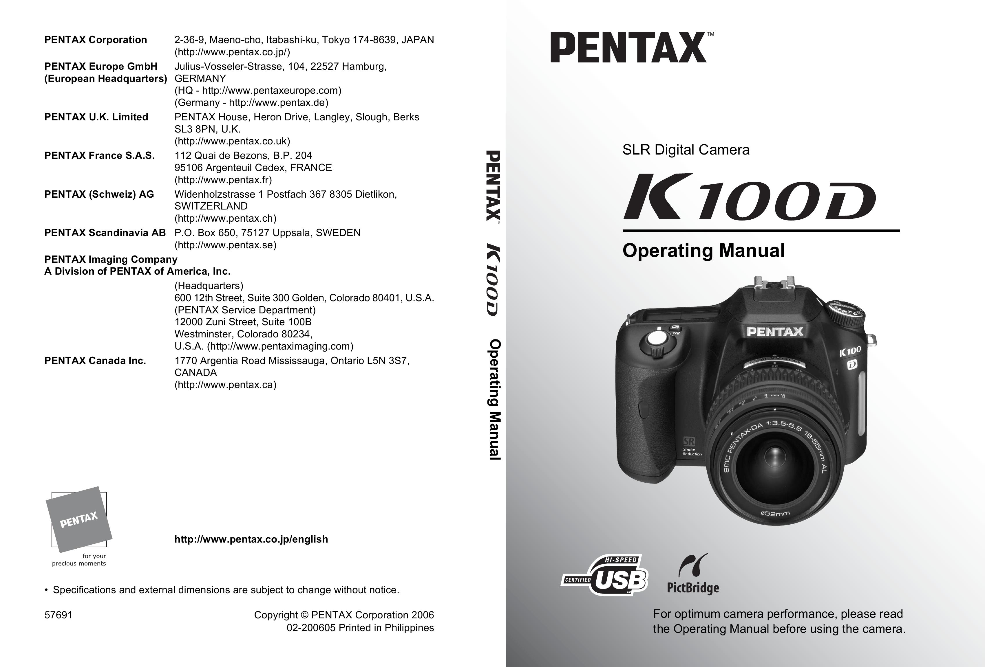 Pentax K100D Camcorder User Manual