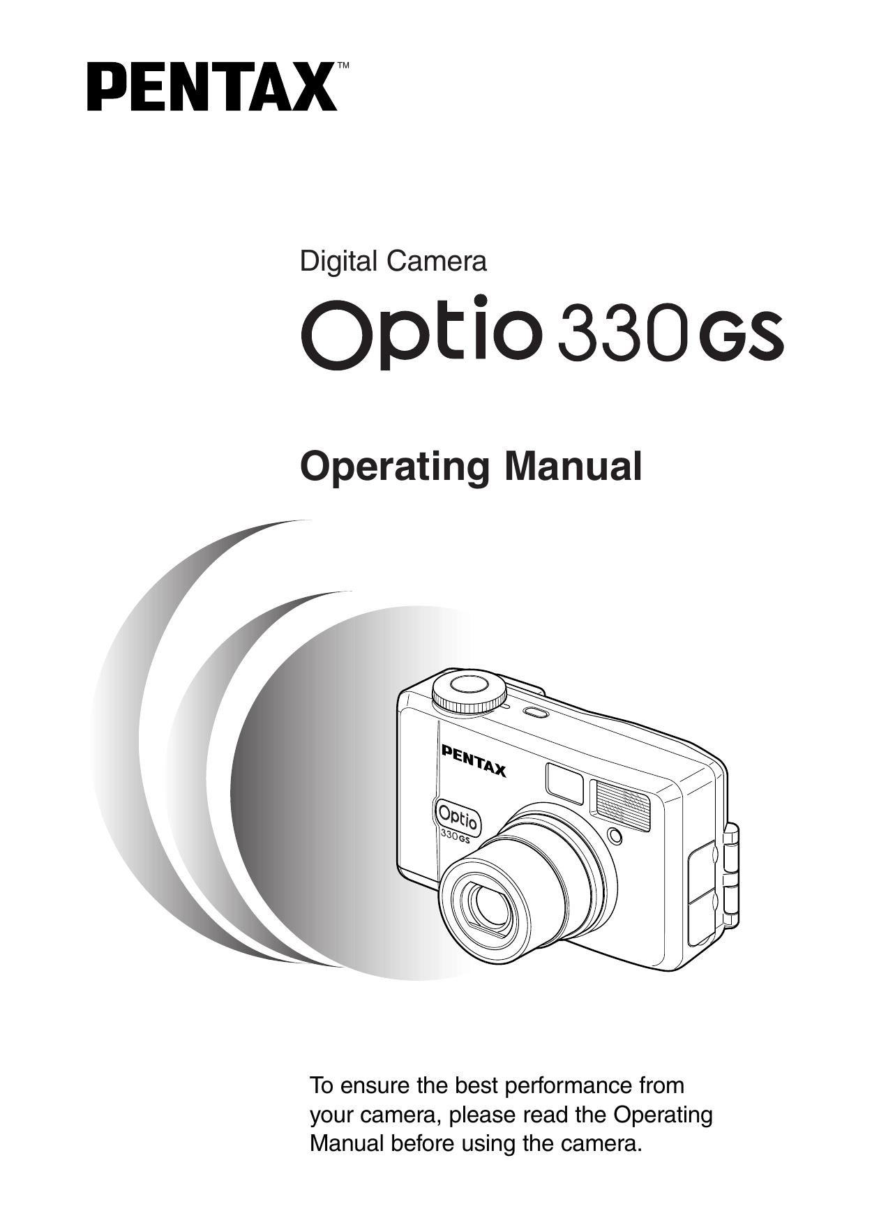 Pentax Optio 330 GS Camcorder User Manual
