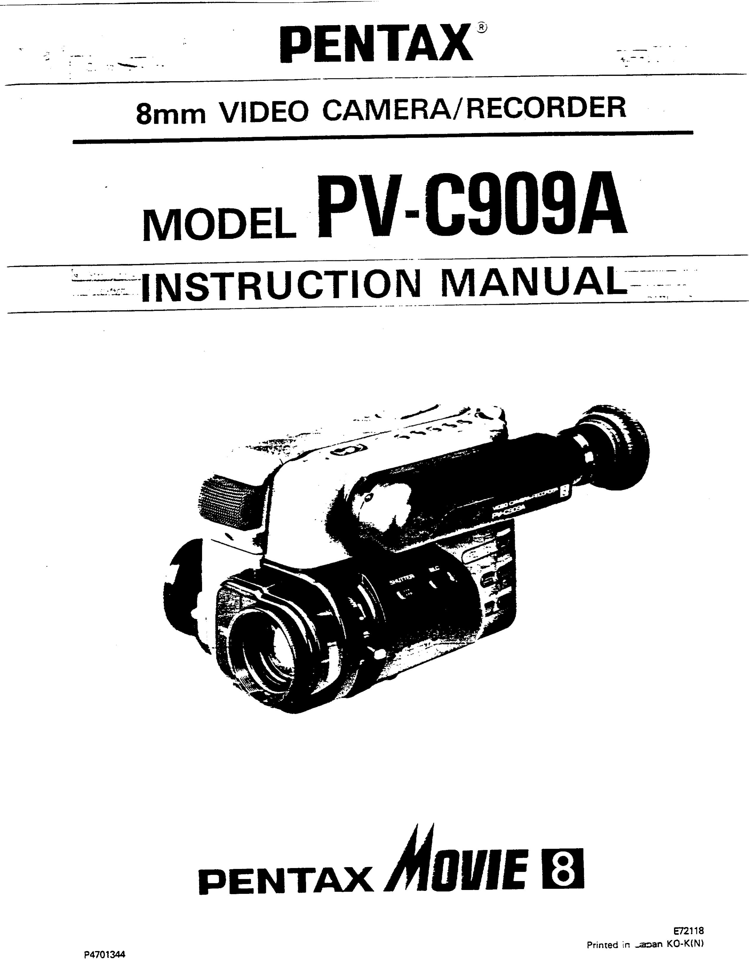 Pentax PV-C909A Camcorder User Manual