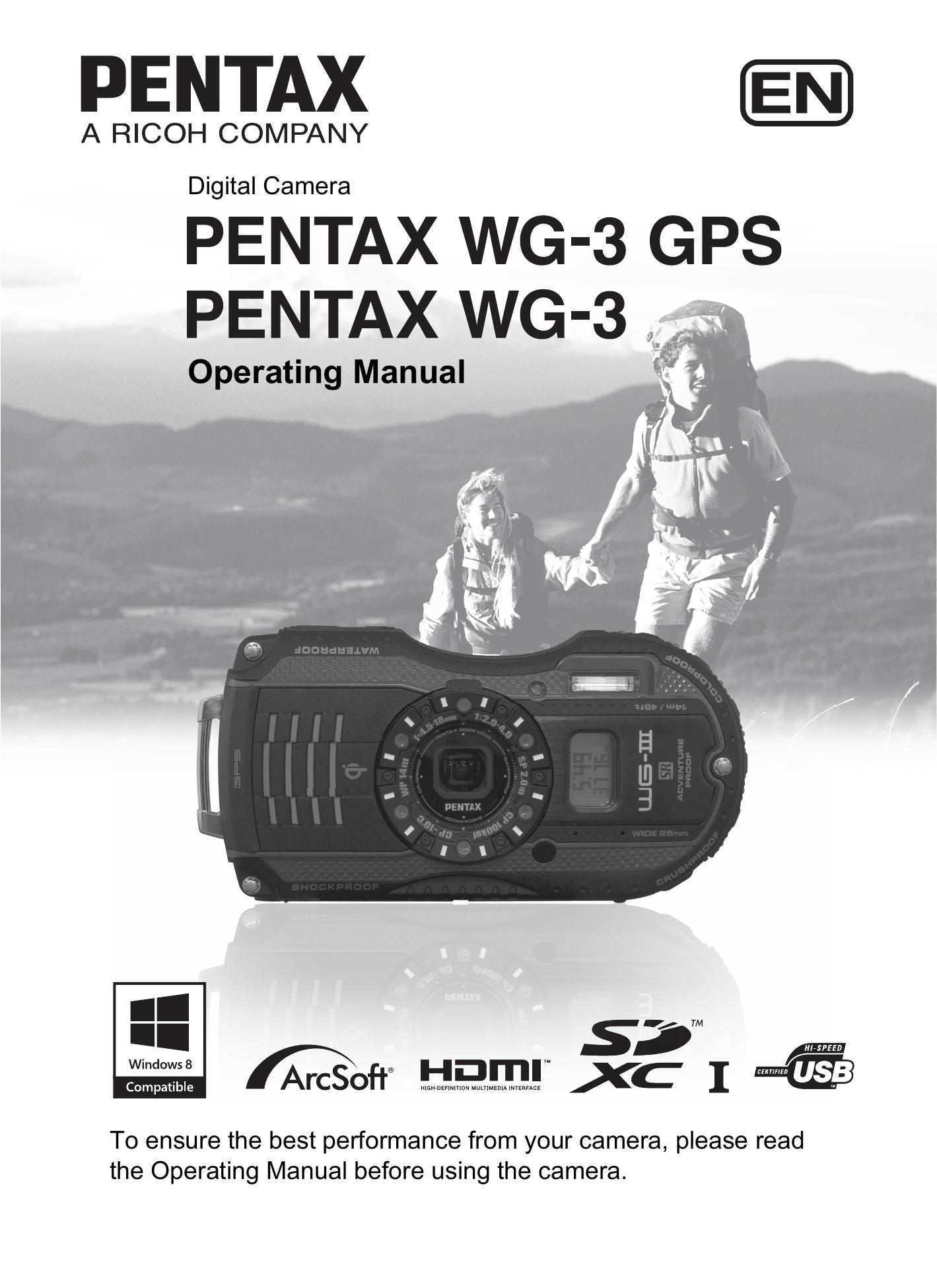 Pentax WG-3 GPS Camcorder User Manual