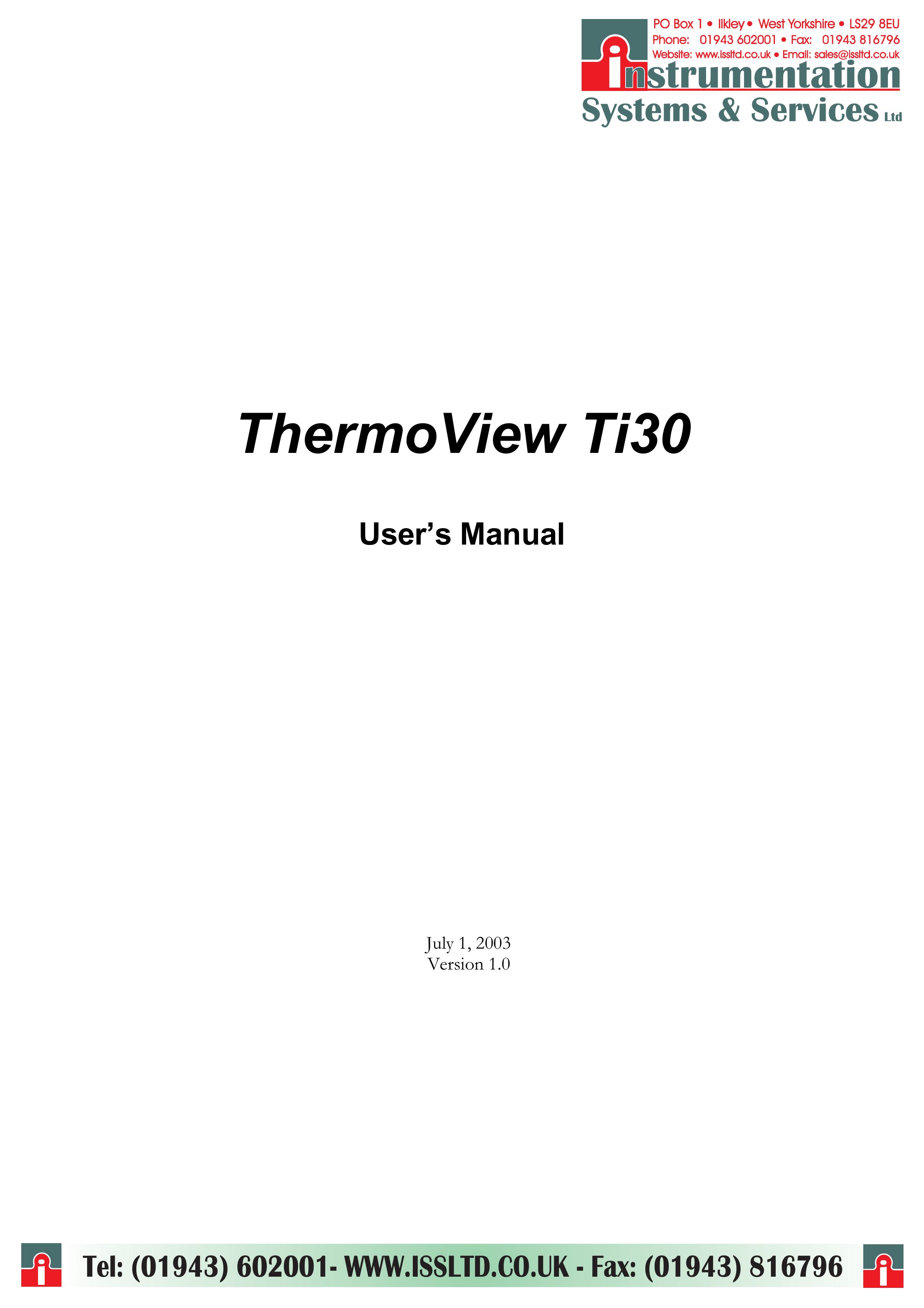 RayTek ThermoView Ti30 Camcorder User Manual