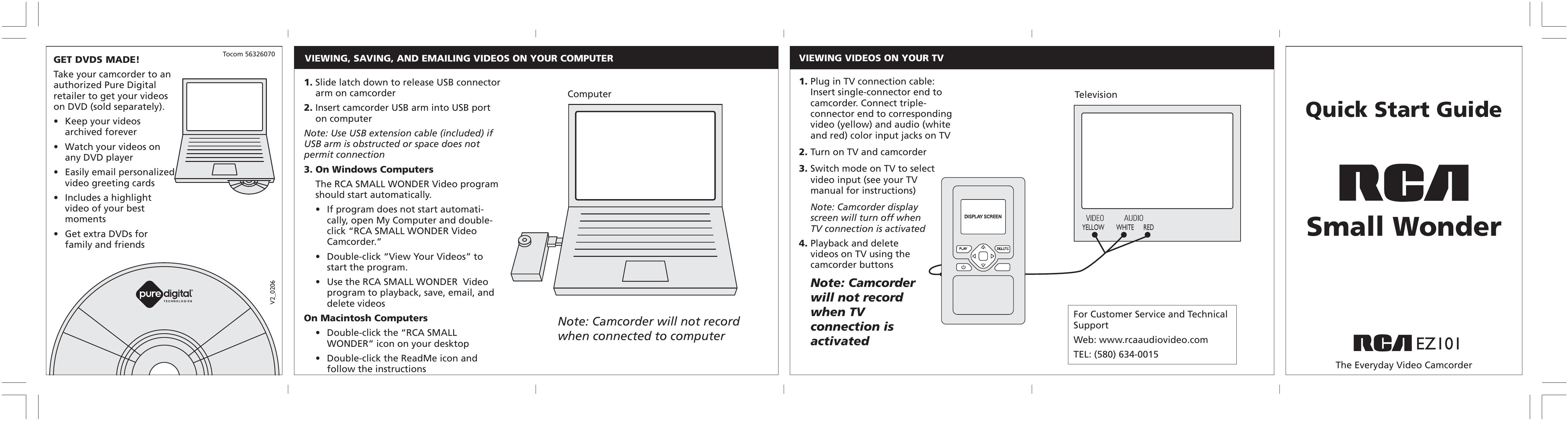 RCA EZ101 Camcorder User Manual