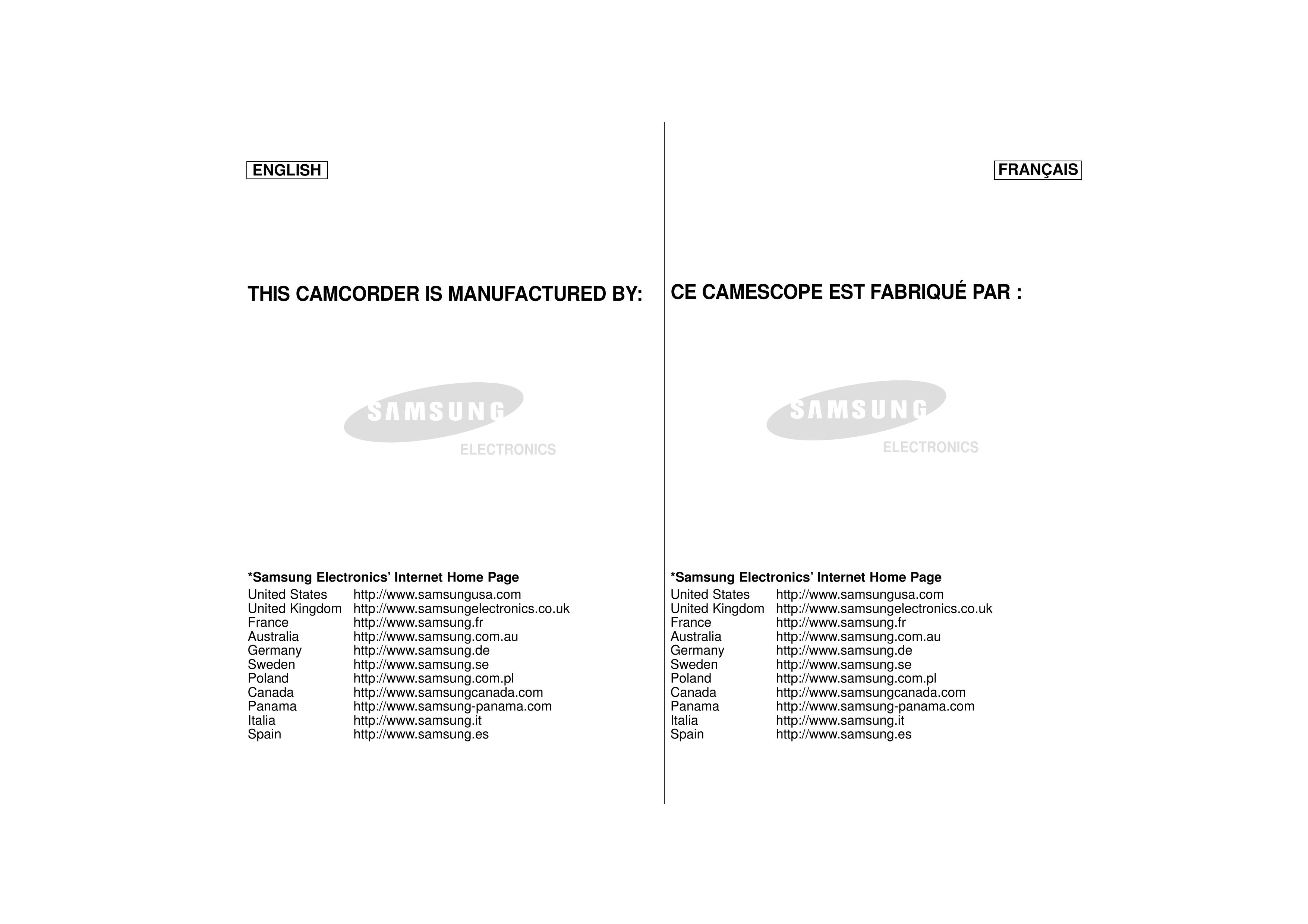 Samsung AD68-00400C Camcorder User Manual