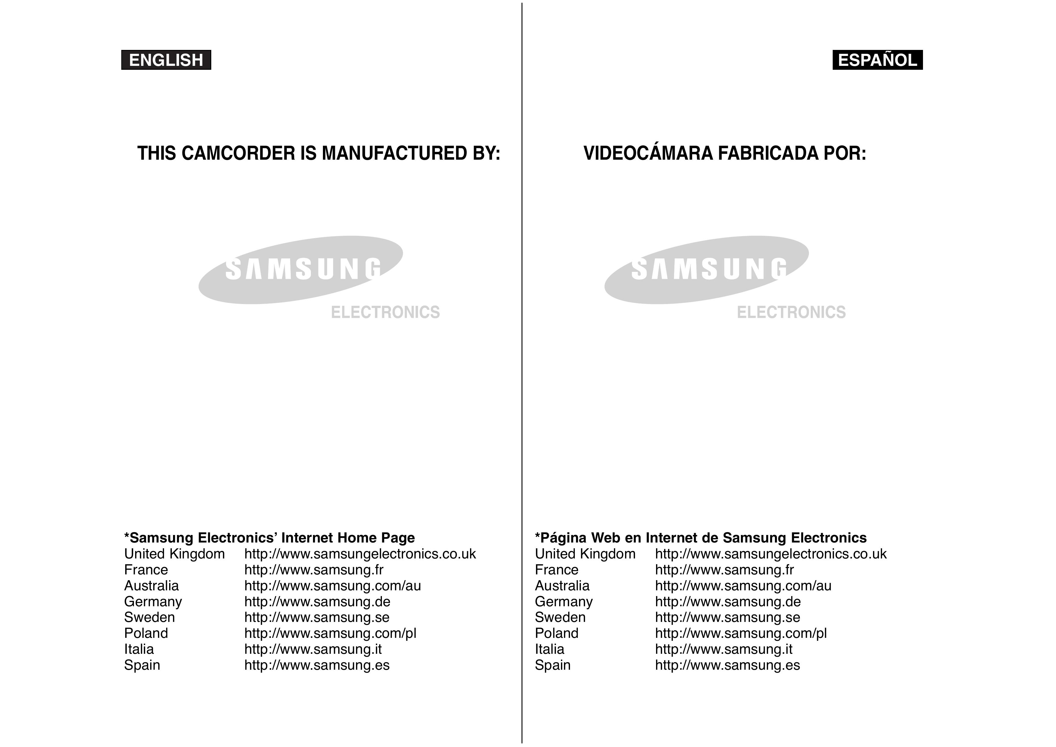 Samsung AD68-00839J Camcorder User Manual