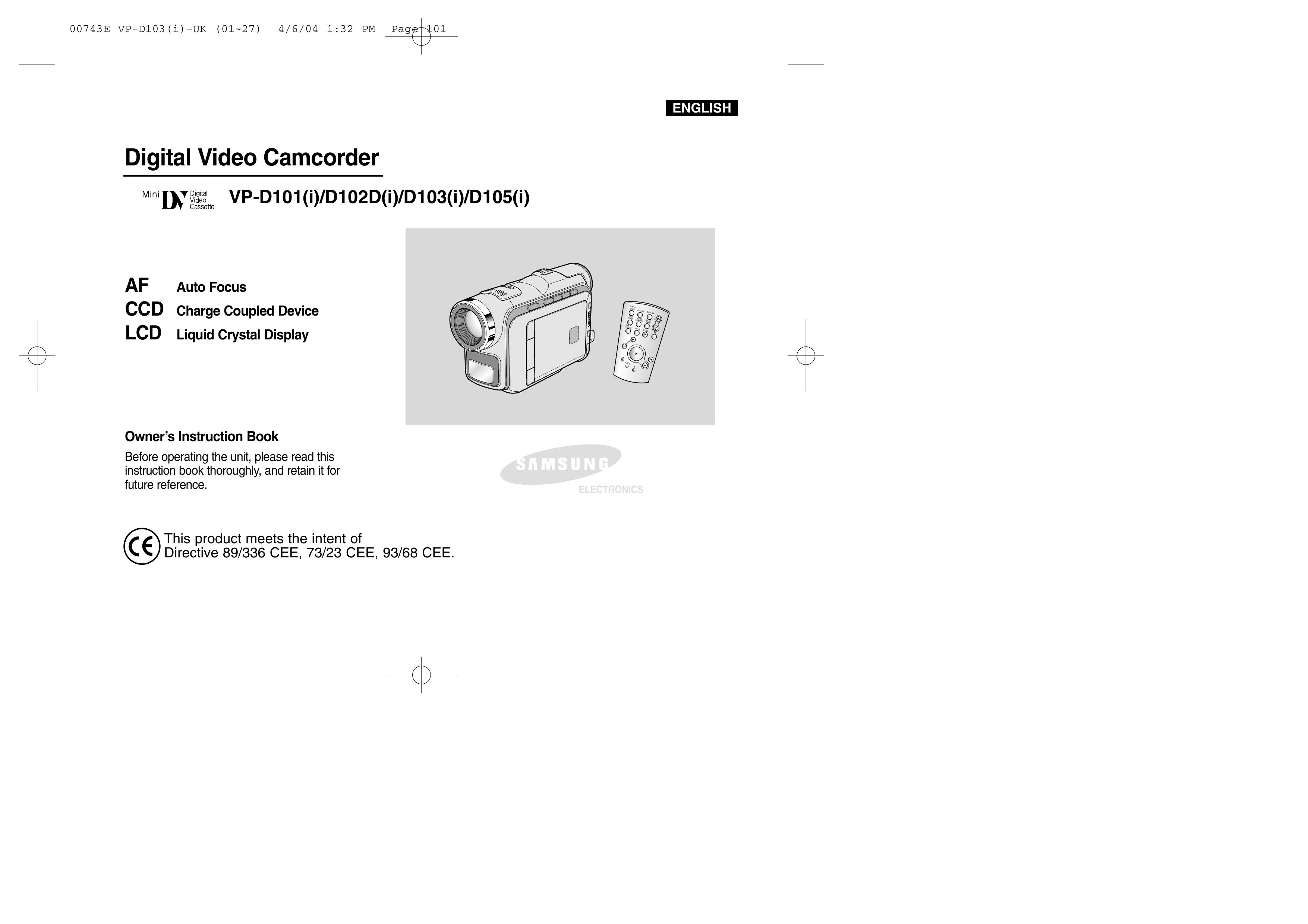 Samsung D103 Camcorder User Manual
