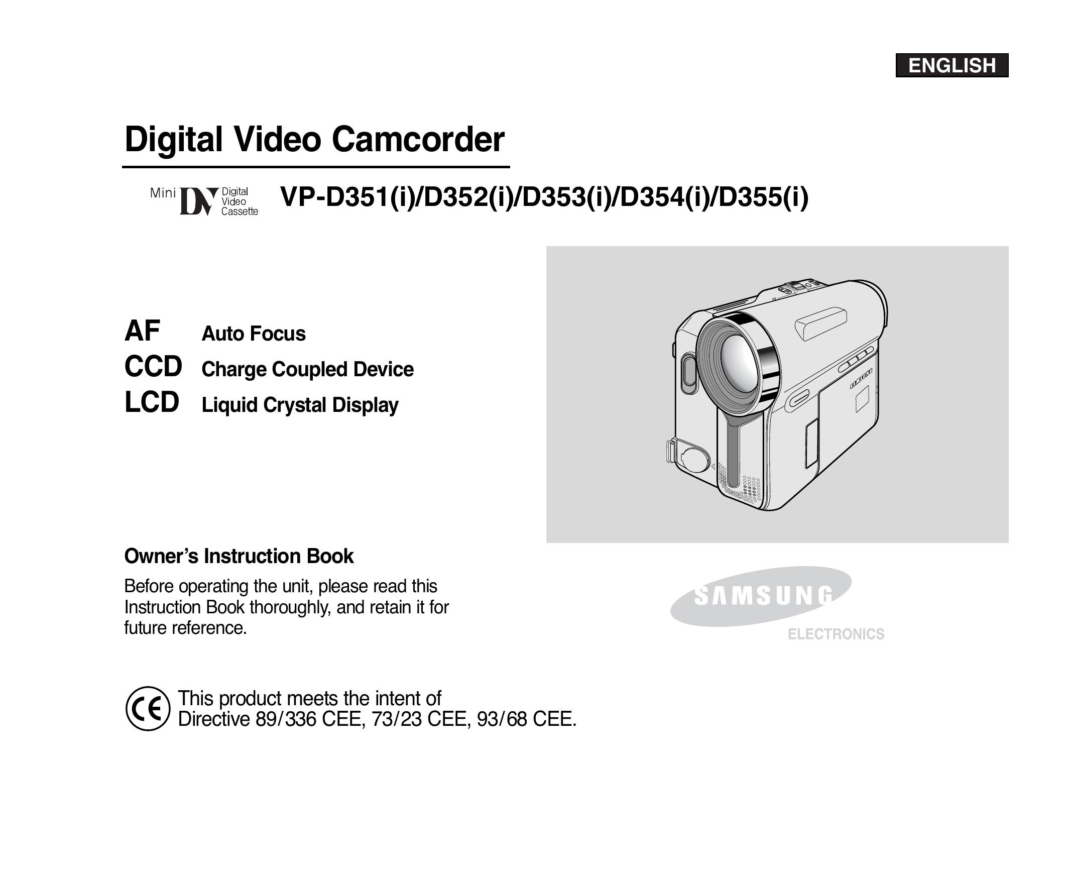 Samsung D352(i) Camcorder User Manual