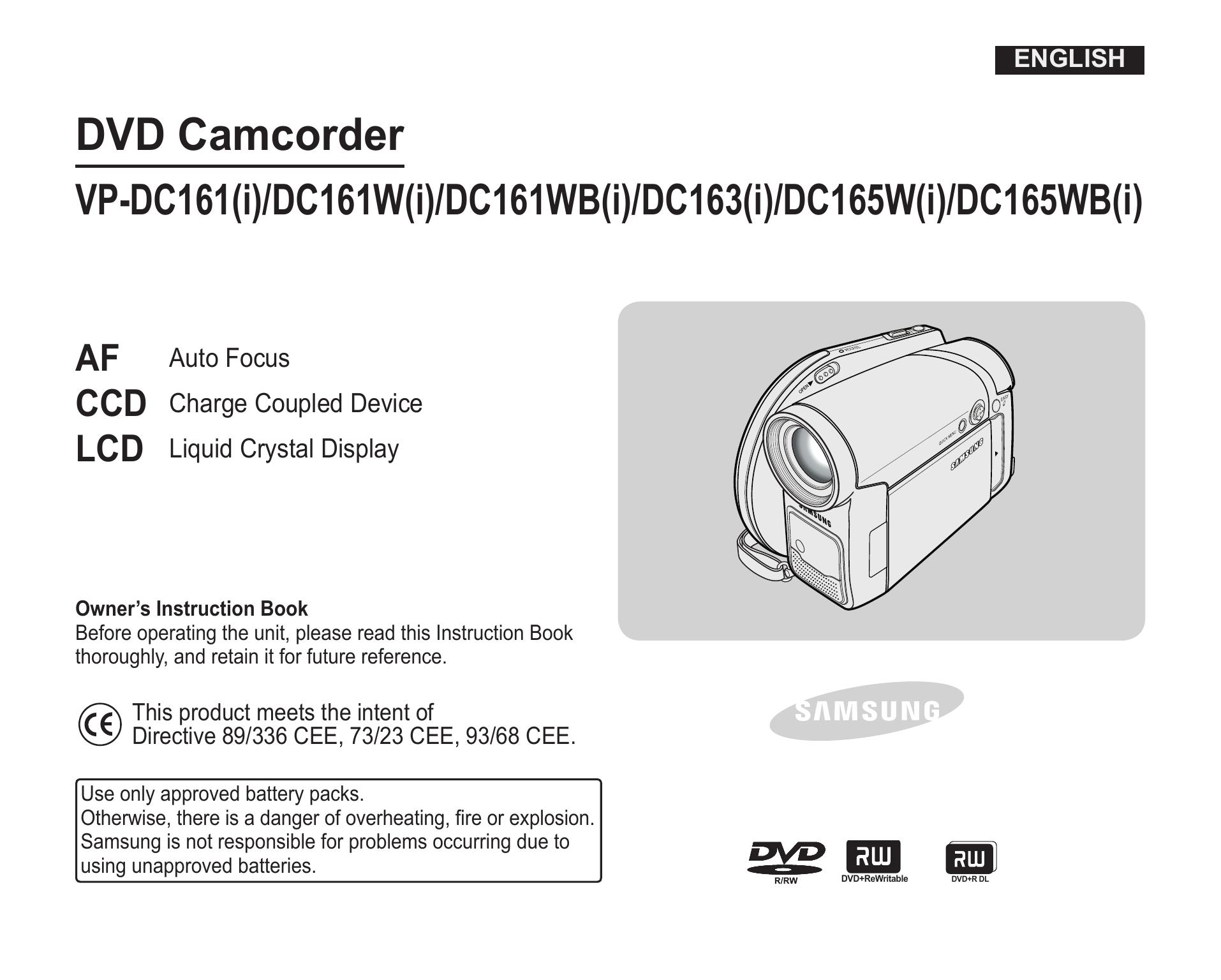 Samsung DC161W(i) Camcorder User Manual