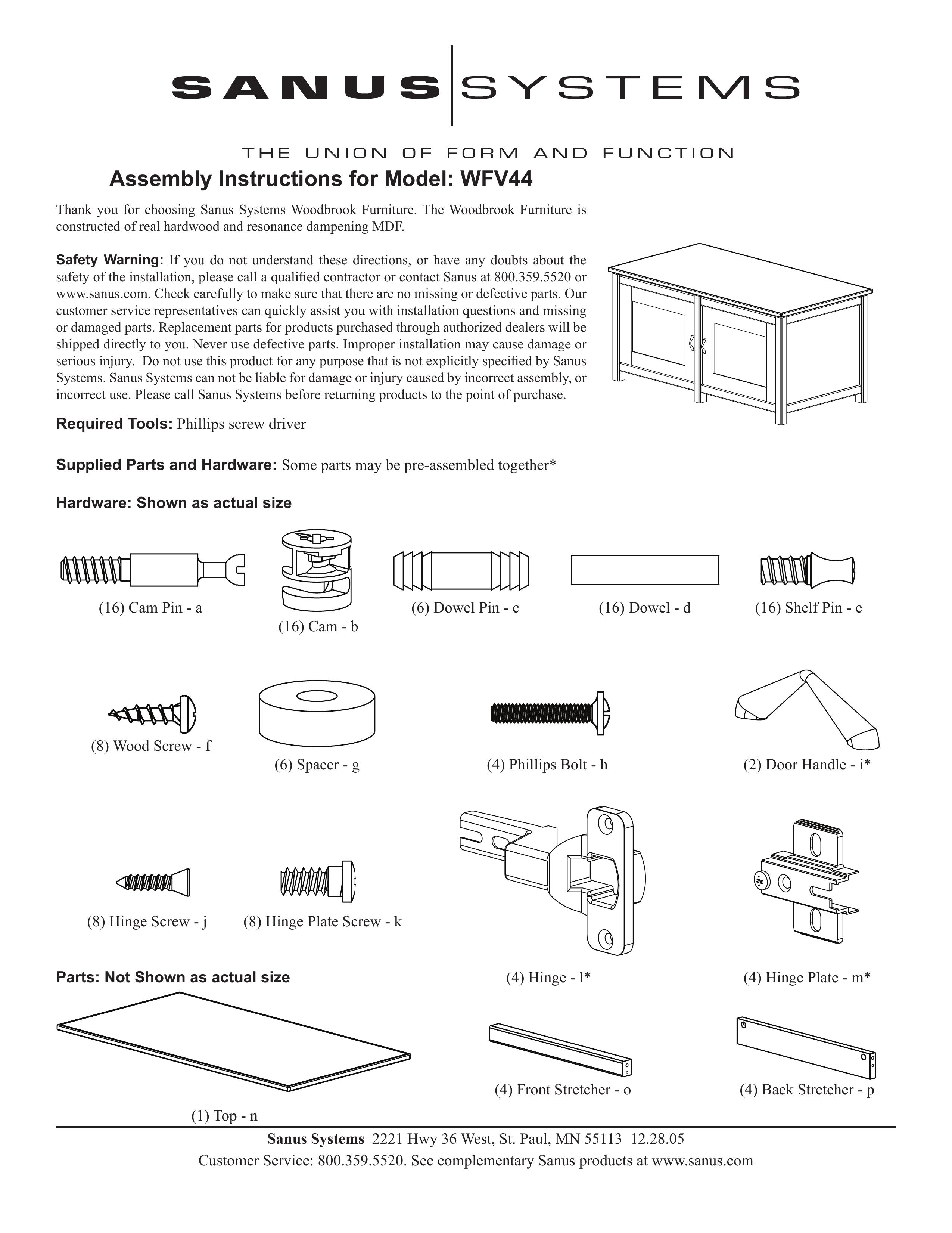 Sanus Systems WFV44 Camcorder User Manual