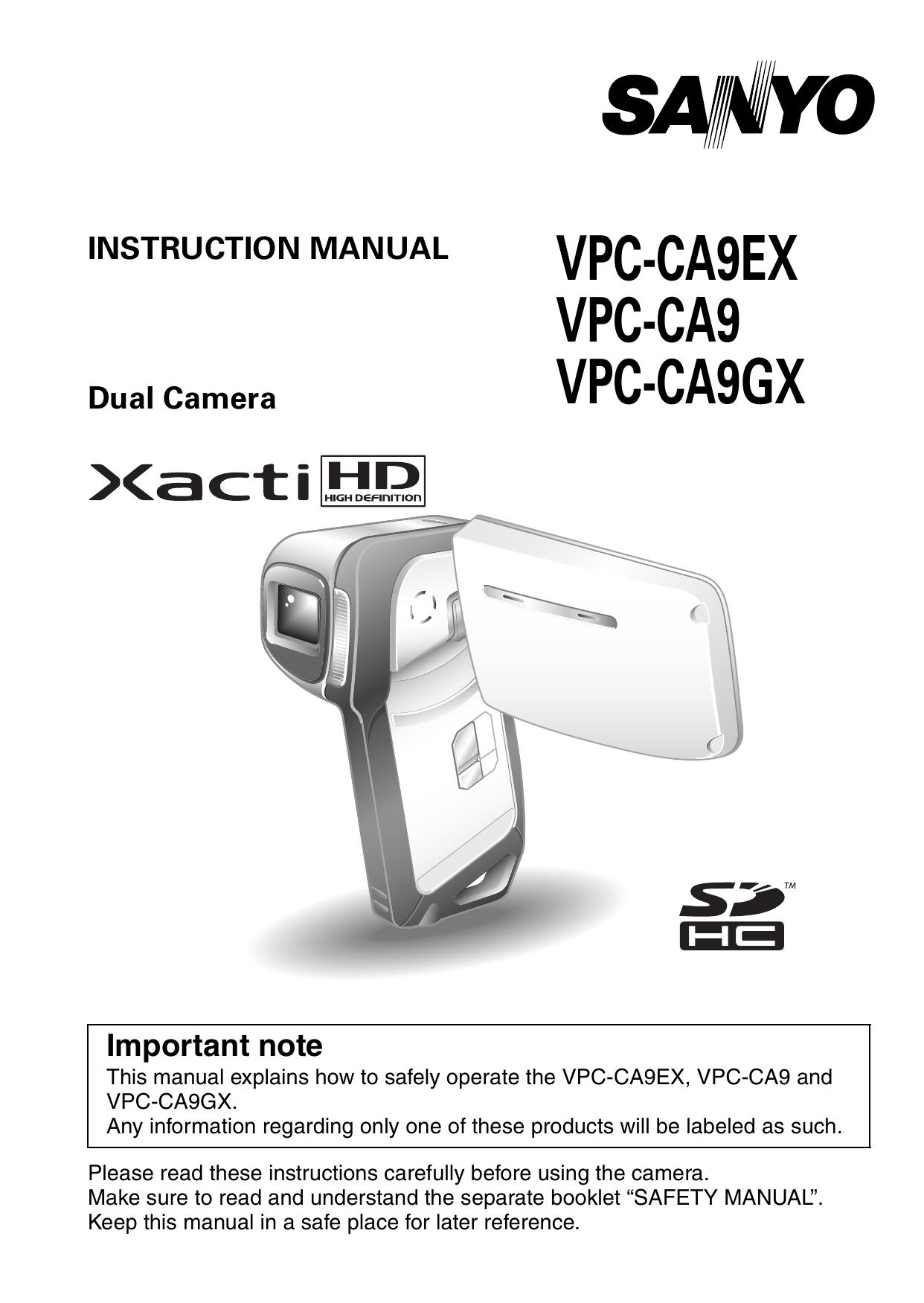 Sanyo VPC-CA9GX Camcorder User Manual