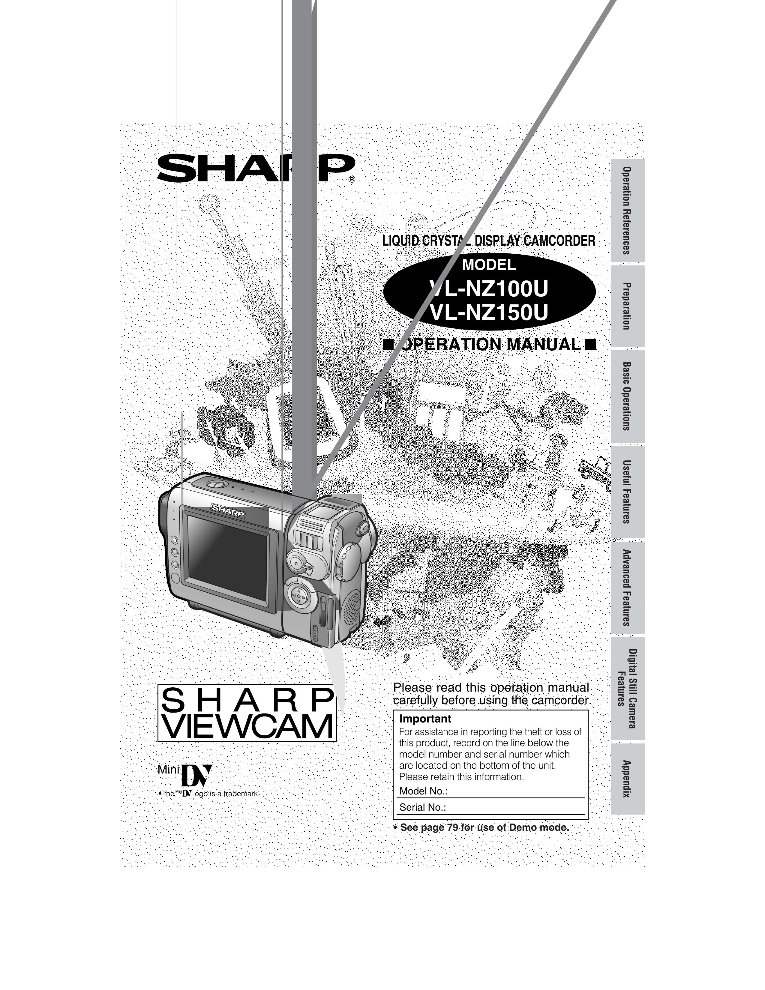 Sharp VL-NZ100U Camcorder User Manual