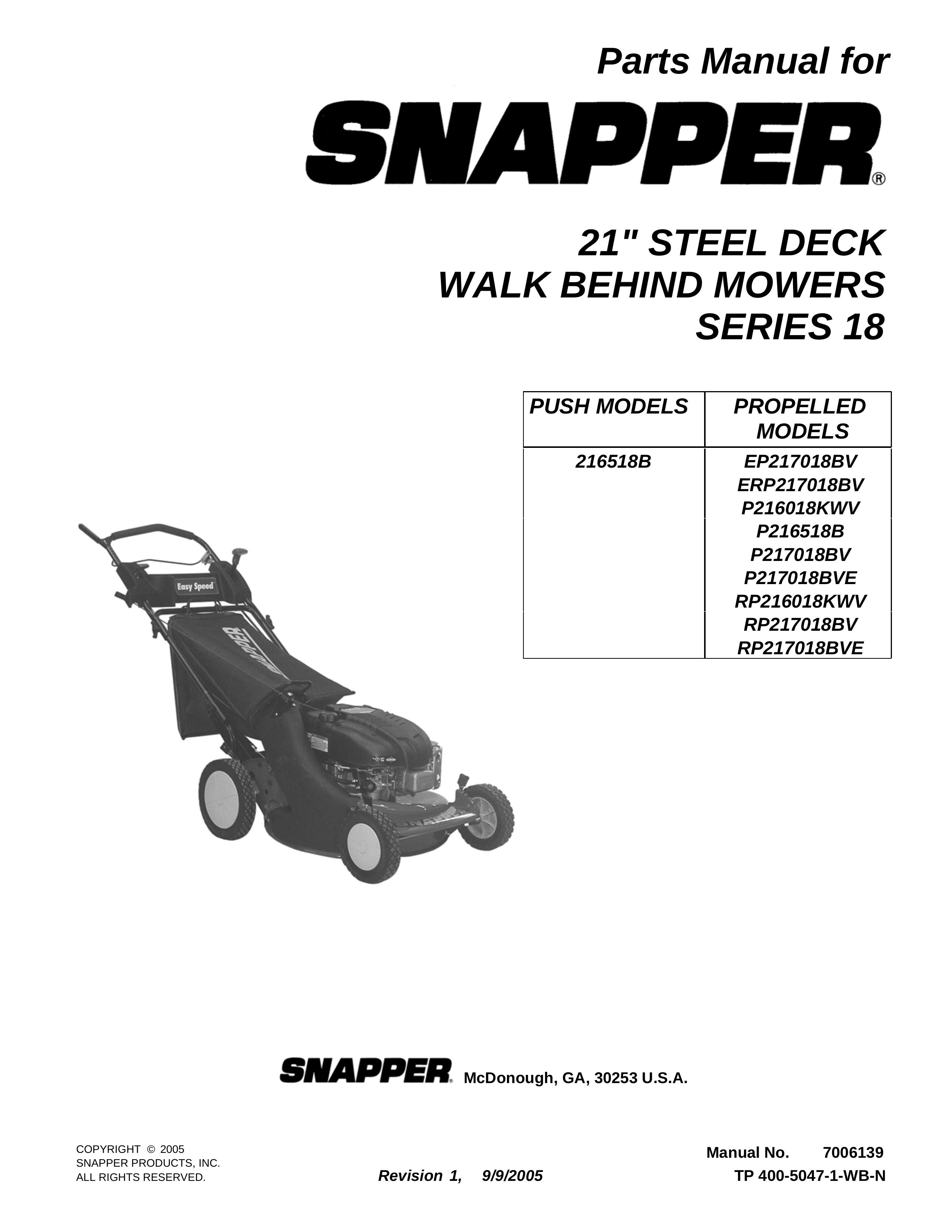 Snapper EP217018BV Camcorder User Manual