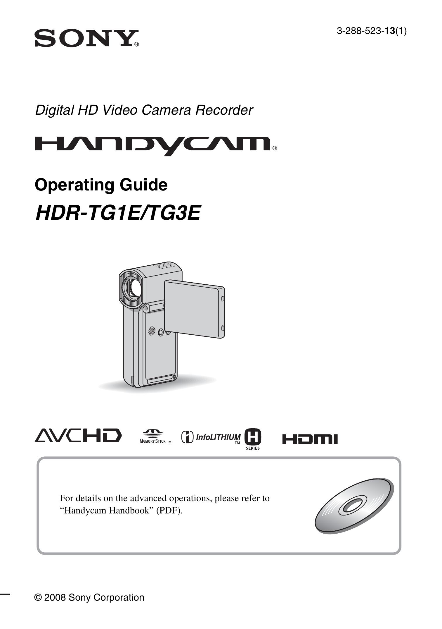 Sony 3-288-523-13(1) Camcorder User Manual