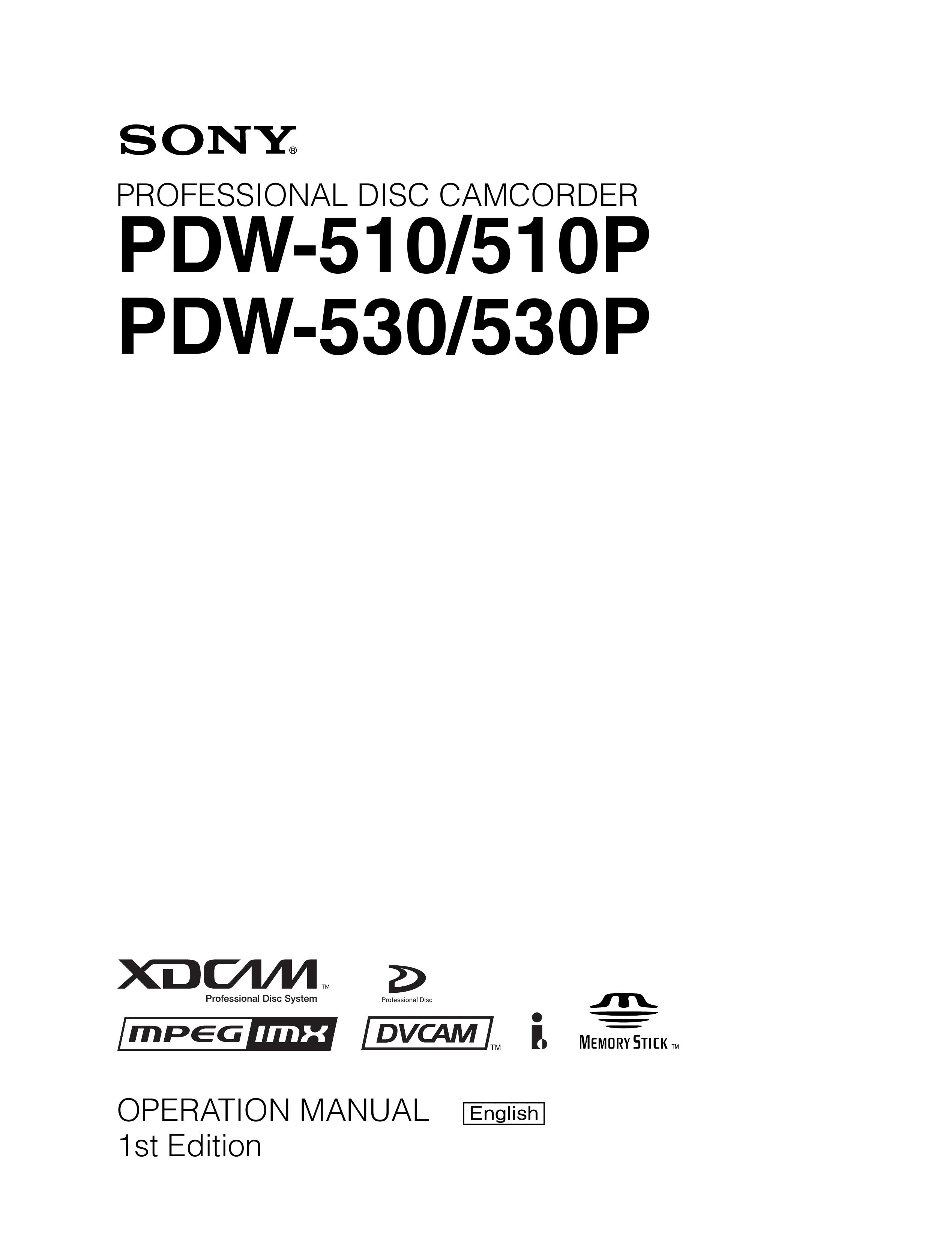Sony Ericsson PDW-530 Camcorder User Manual