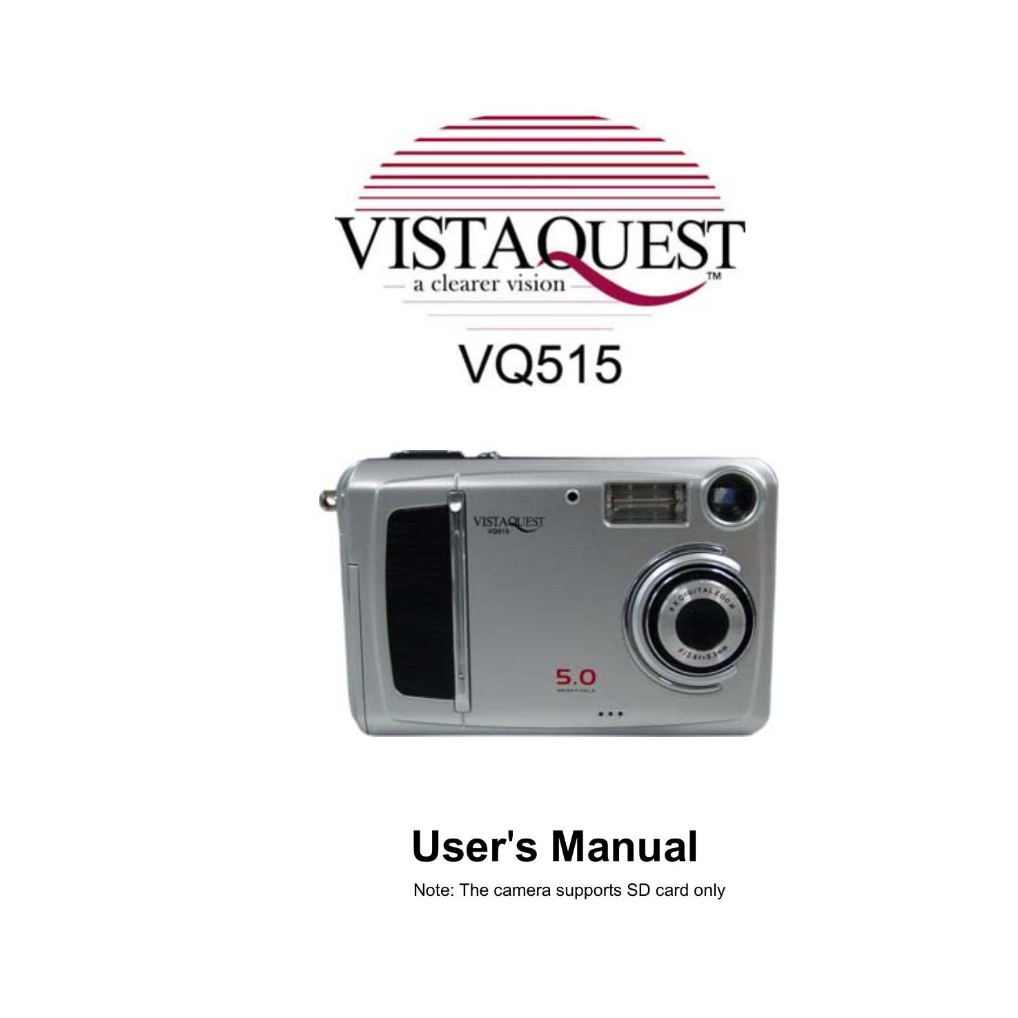 VistaQuest VQ515 Camcorder User Manual