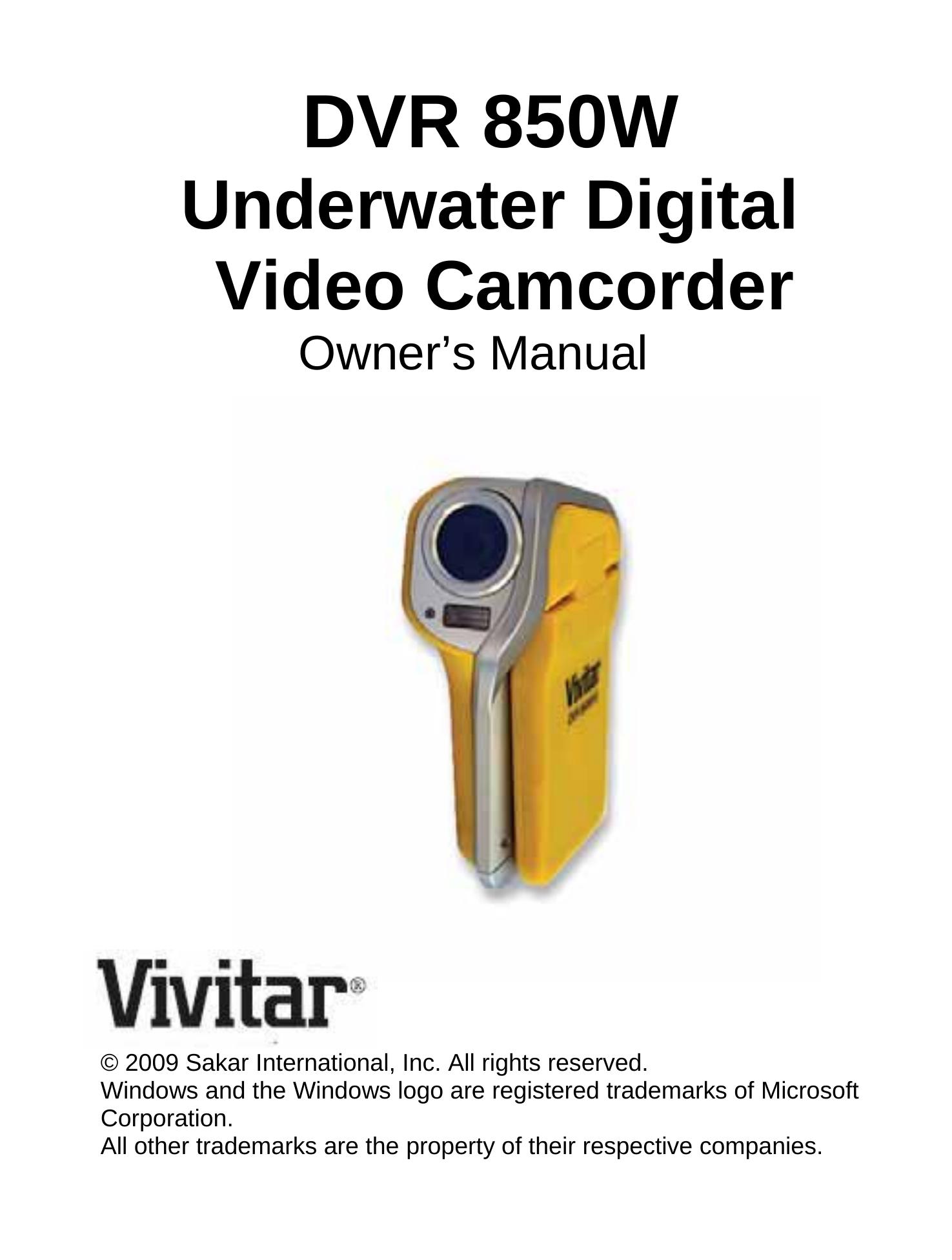 Vivitar DVR 850W Camcorder User Manual