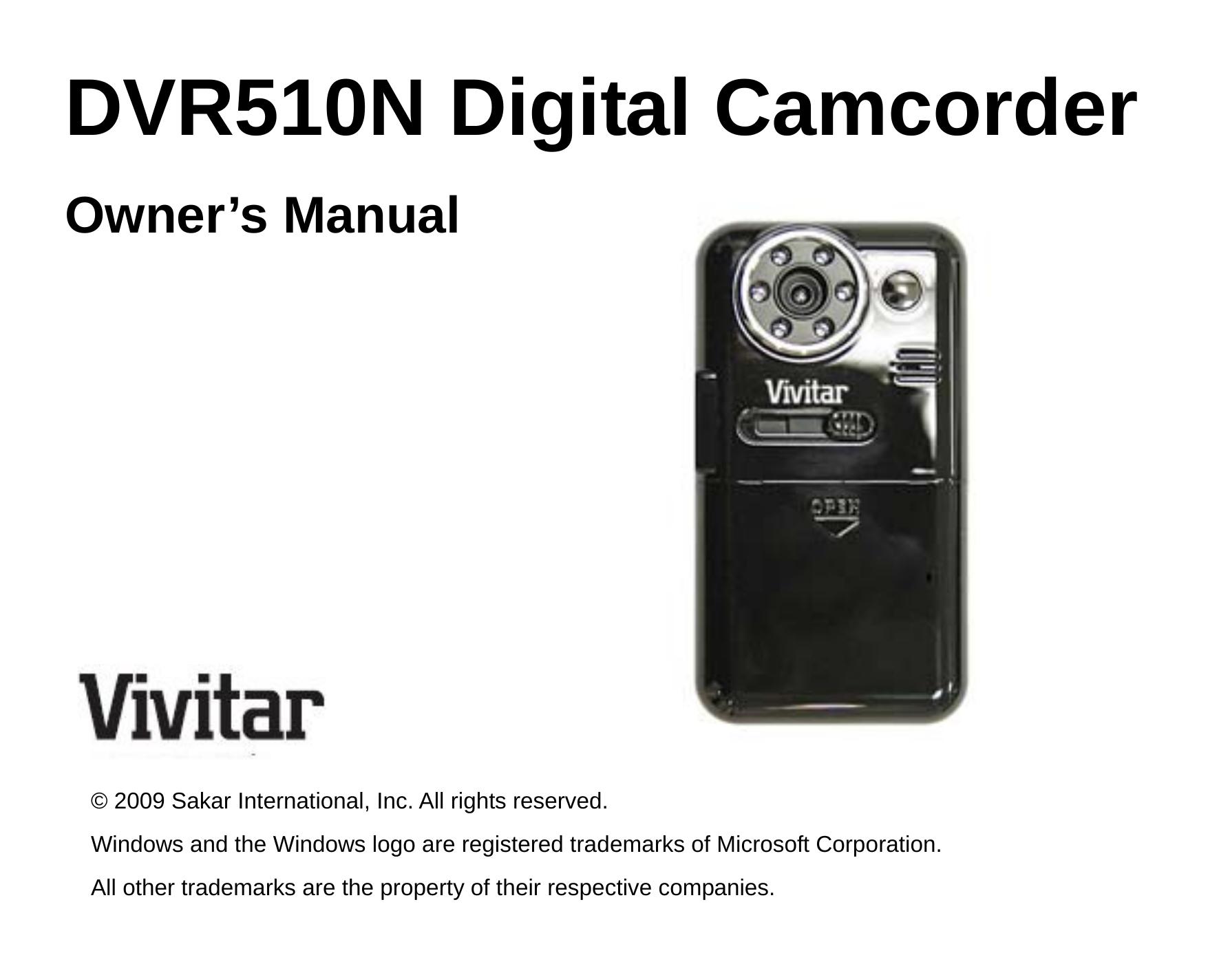 Vivitar DVR510N Camcorder User Manual