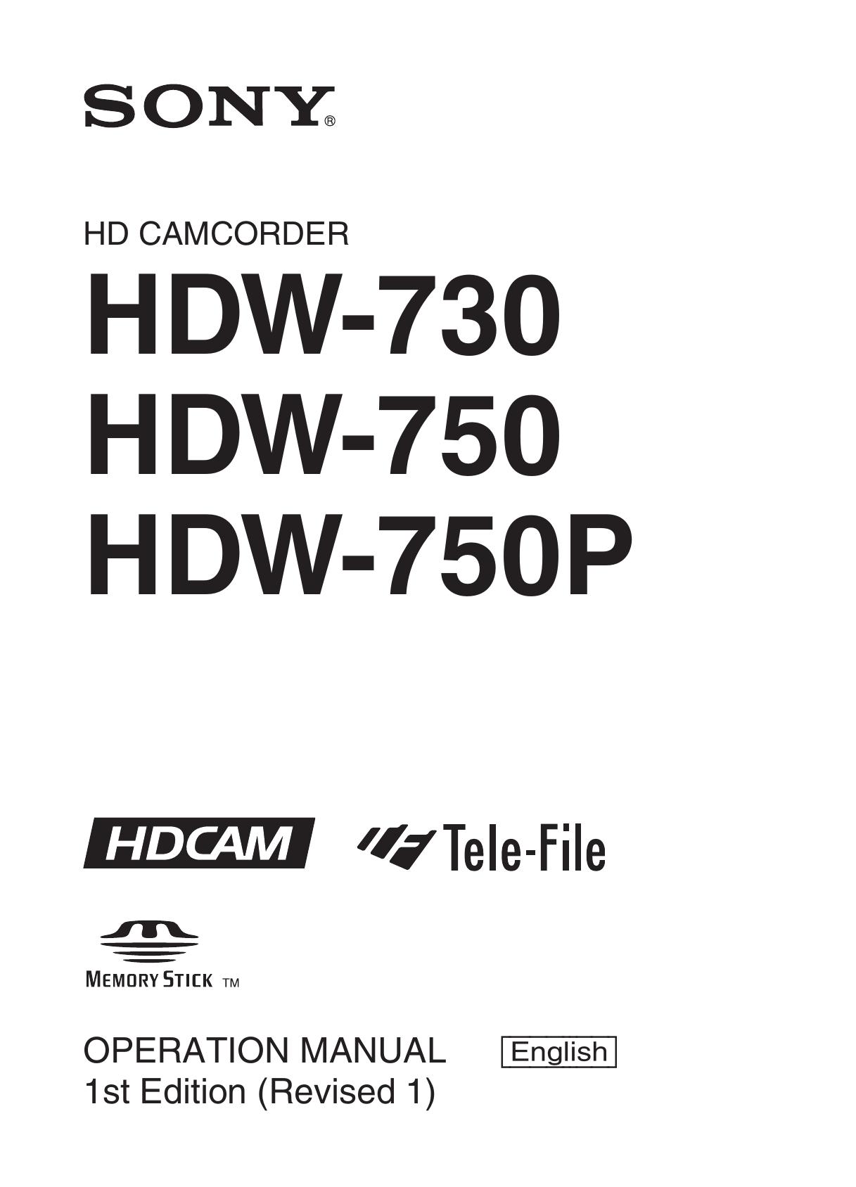 Yamaha HDW-730 Camcorder User Manual