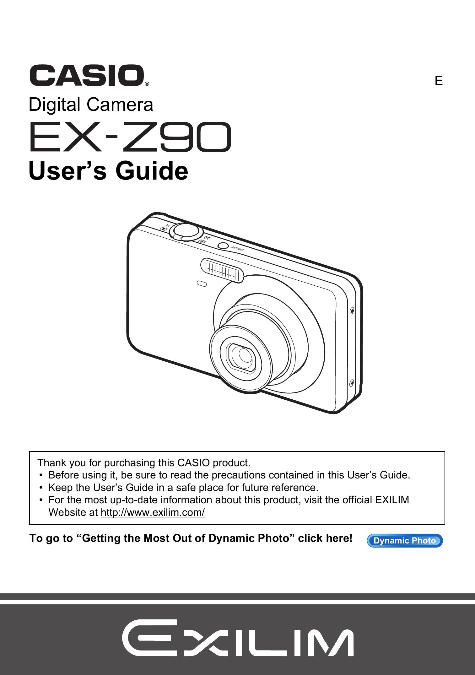 Casio EX-Z90 Camcorder Accessories User Manual