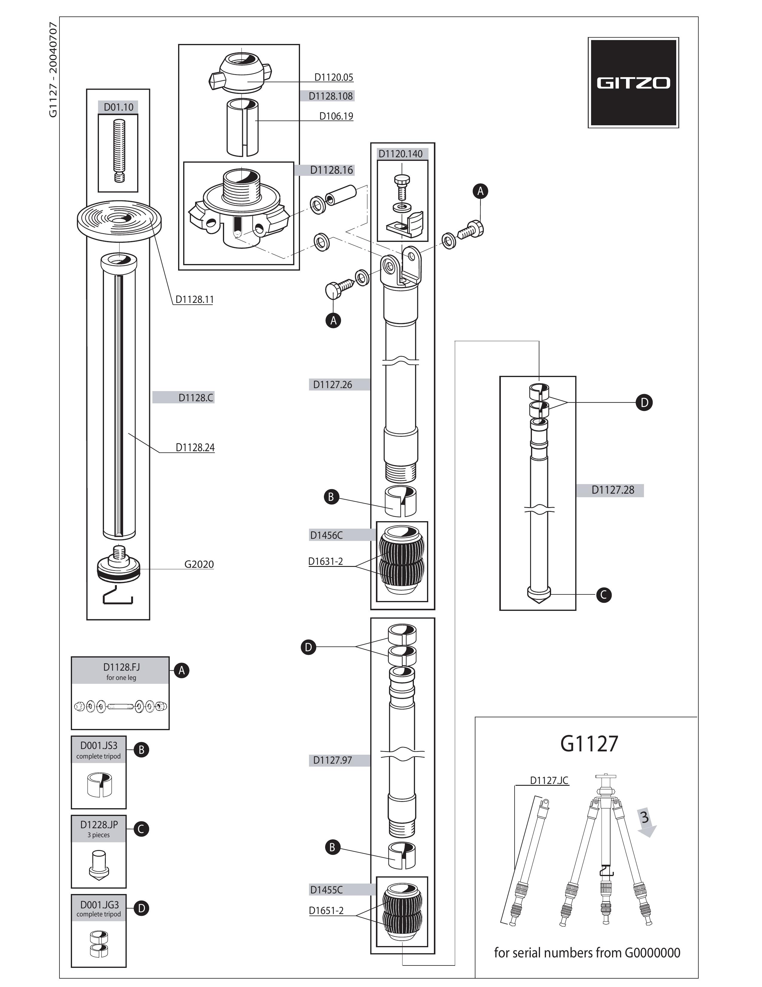 Gitzo G1127 Camcorder Accessories User Manual