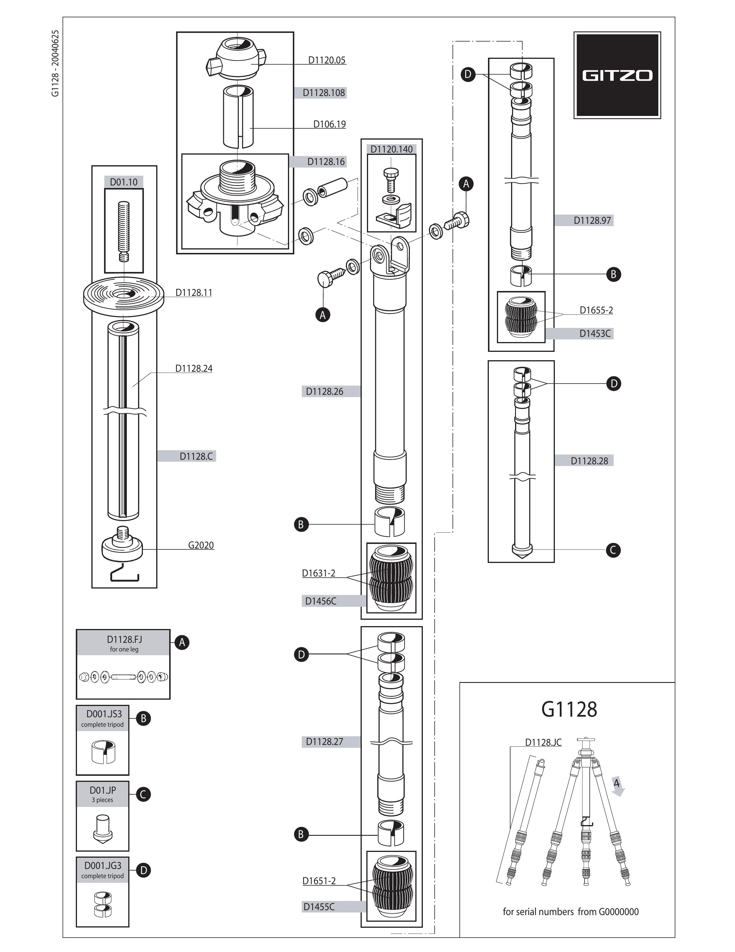 Gitzo G1128 Camcorder Accessories User Manual