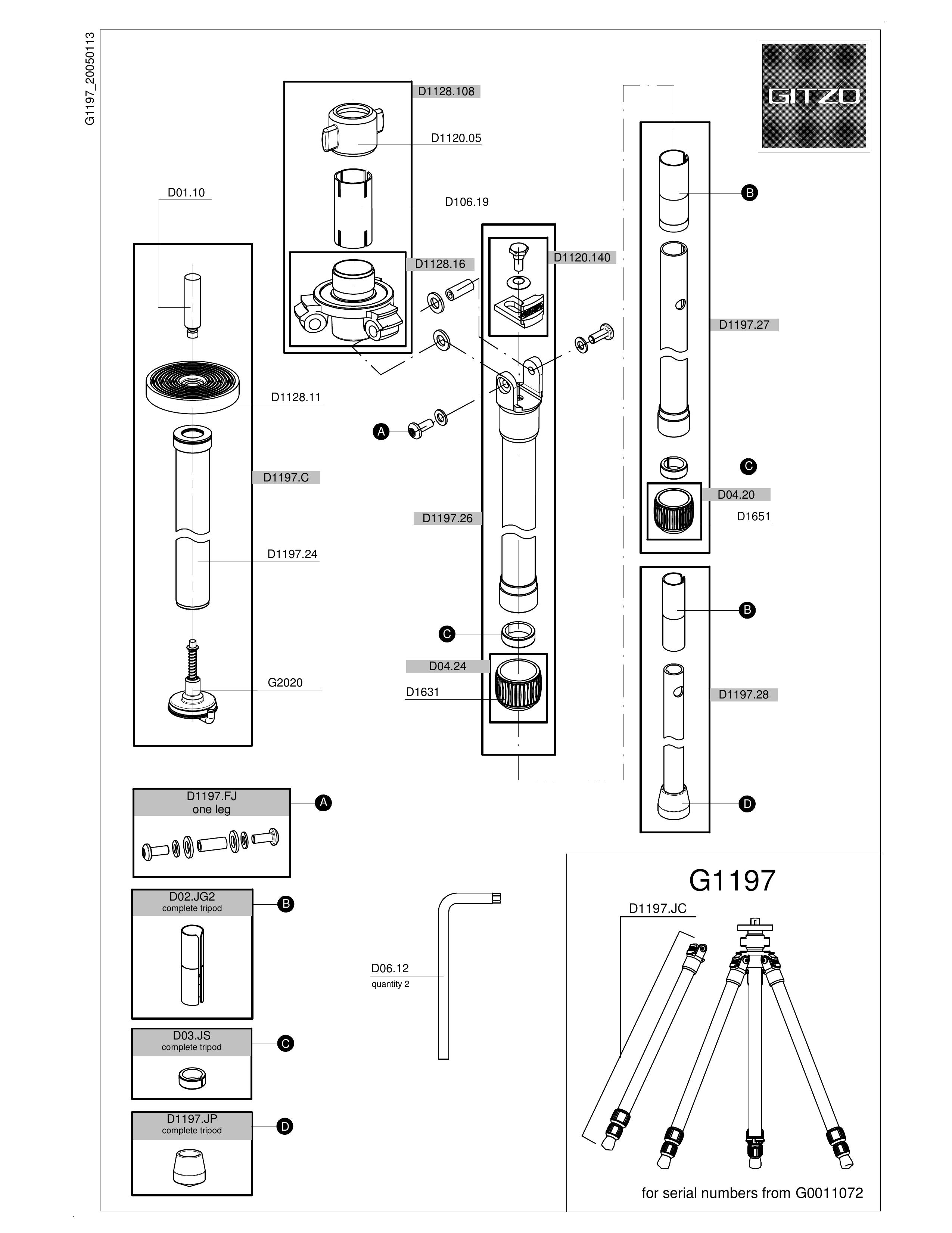 Gitzo G1197 Camcorder Accessories User Manual
