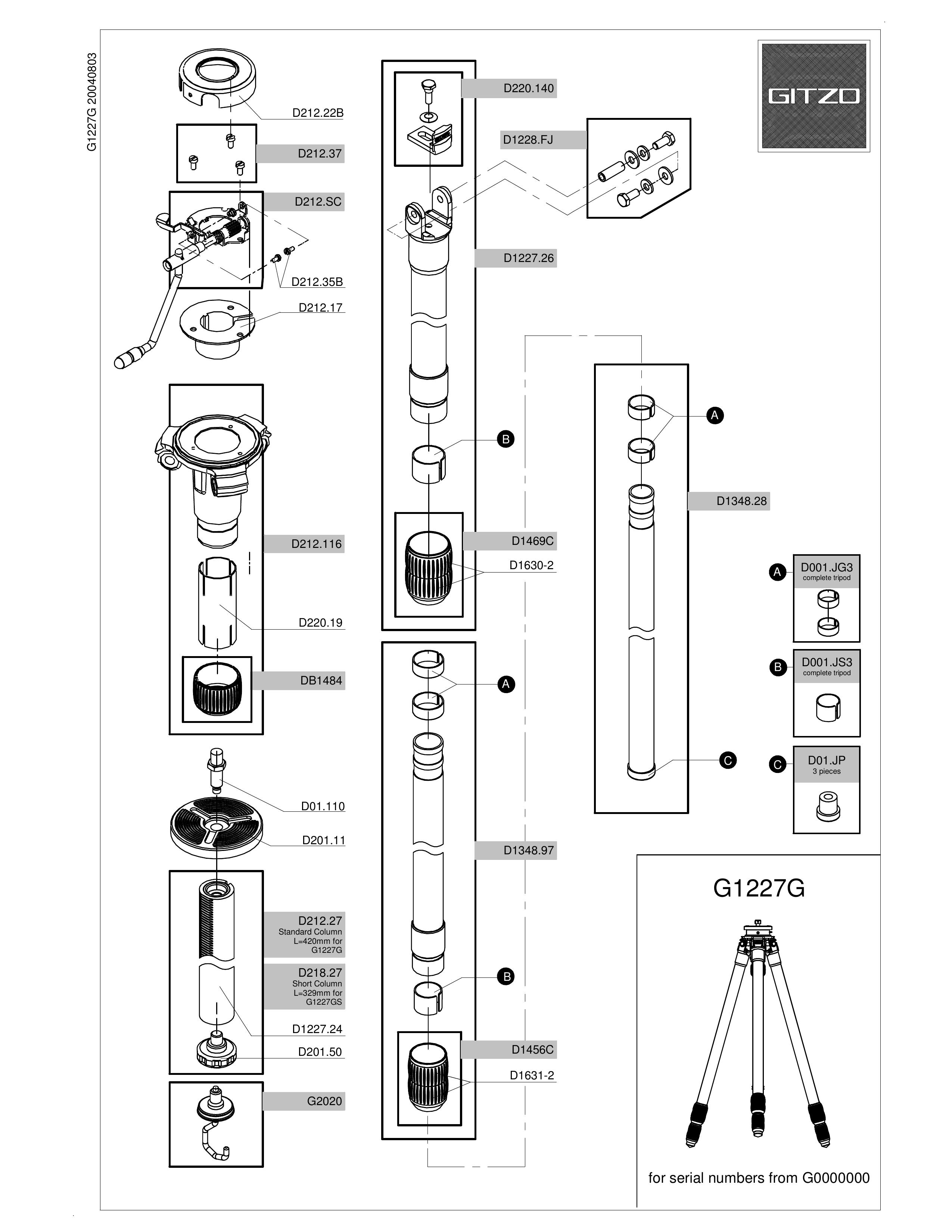 Gitzo G1227G Camcorder Accessories User Manual