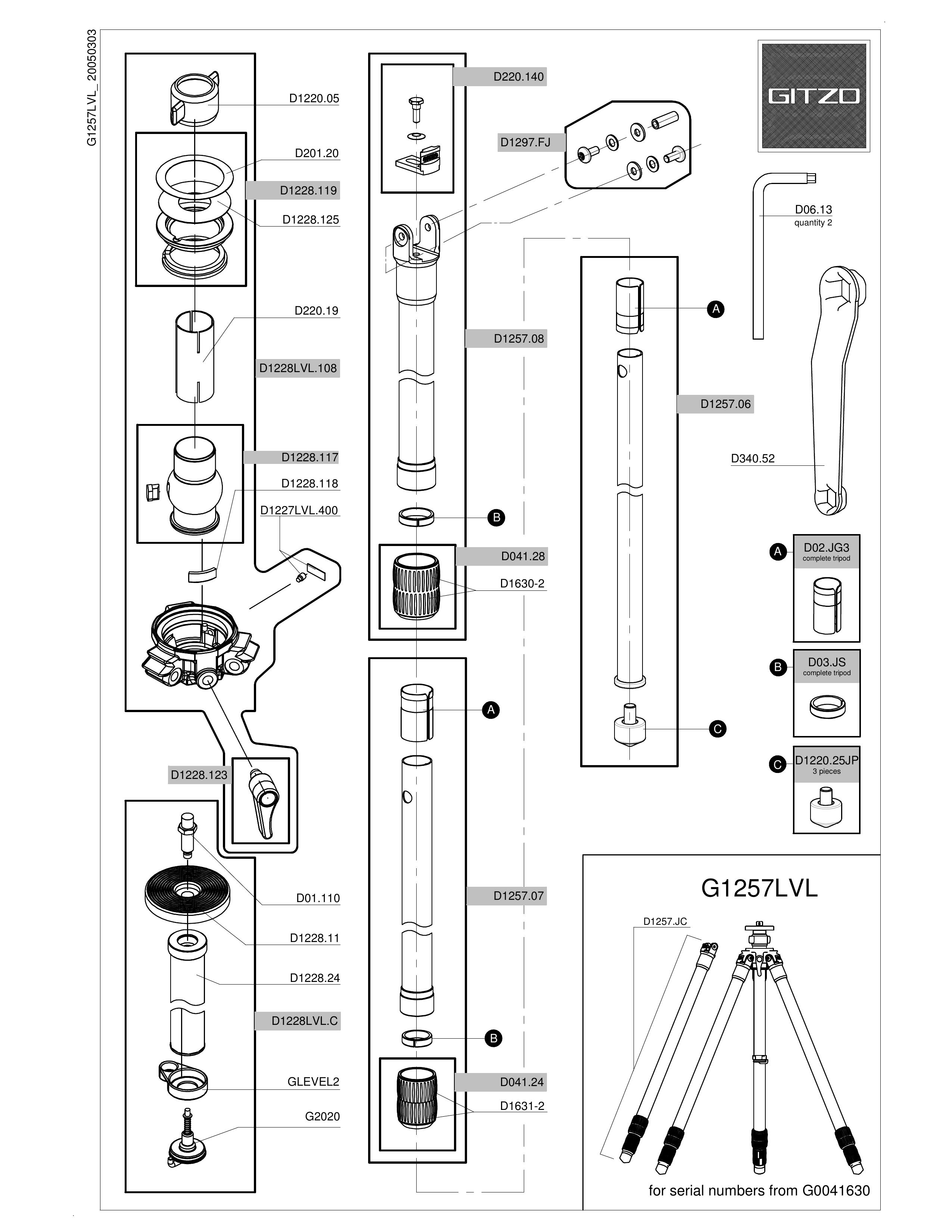 Gitzo G1257LVL Camcorder Accessories User Manual
