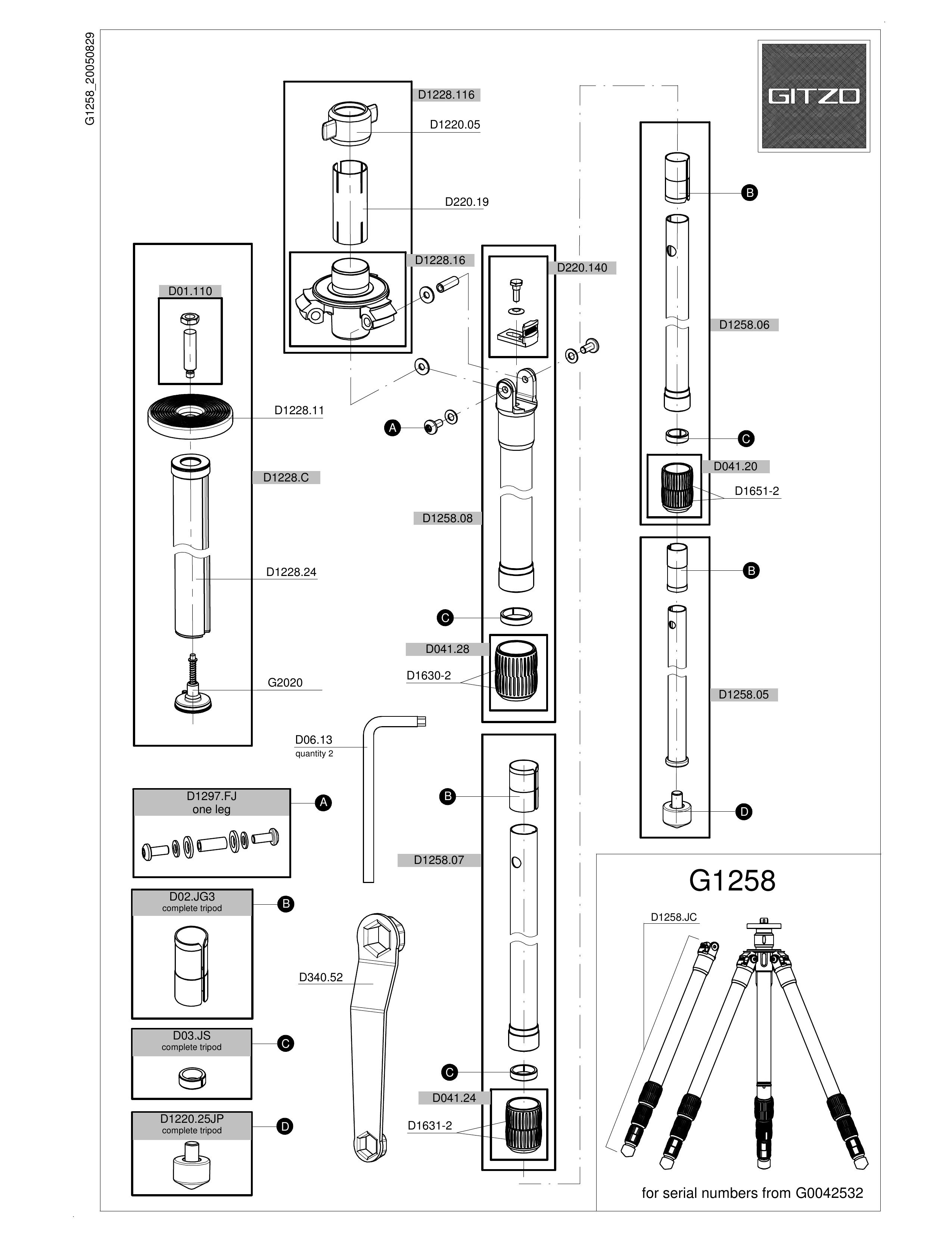 Gitzo G1258 Camcorder Accessories User Manual