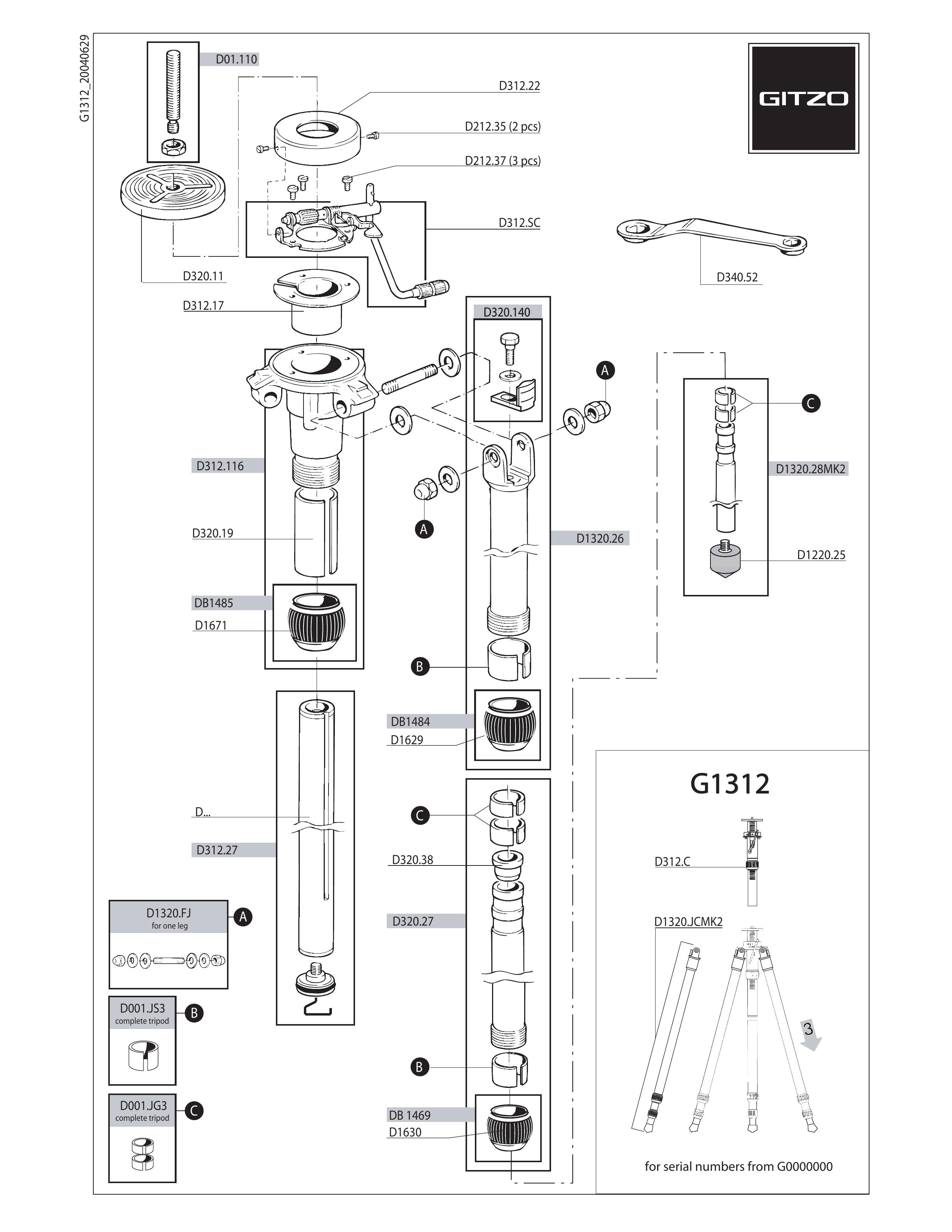 Gitzo G1312 Camcorder Accessories User Manual