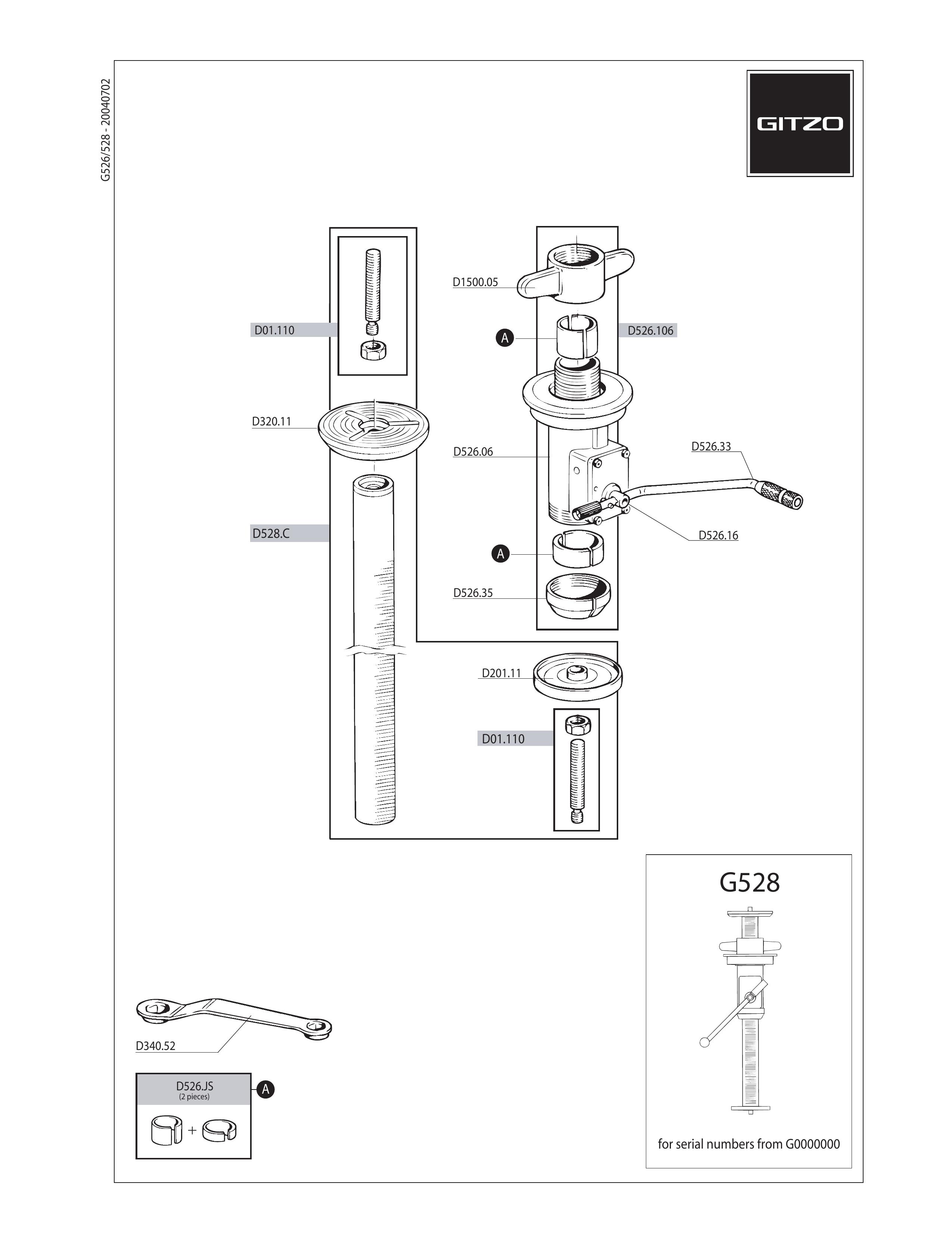 Gitzo G528 Camcorder Accessories User Manual