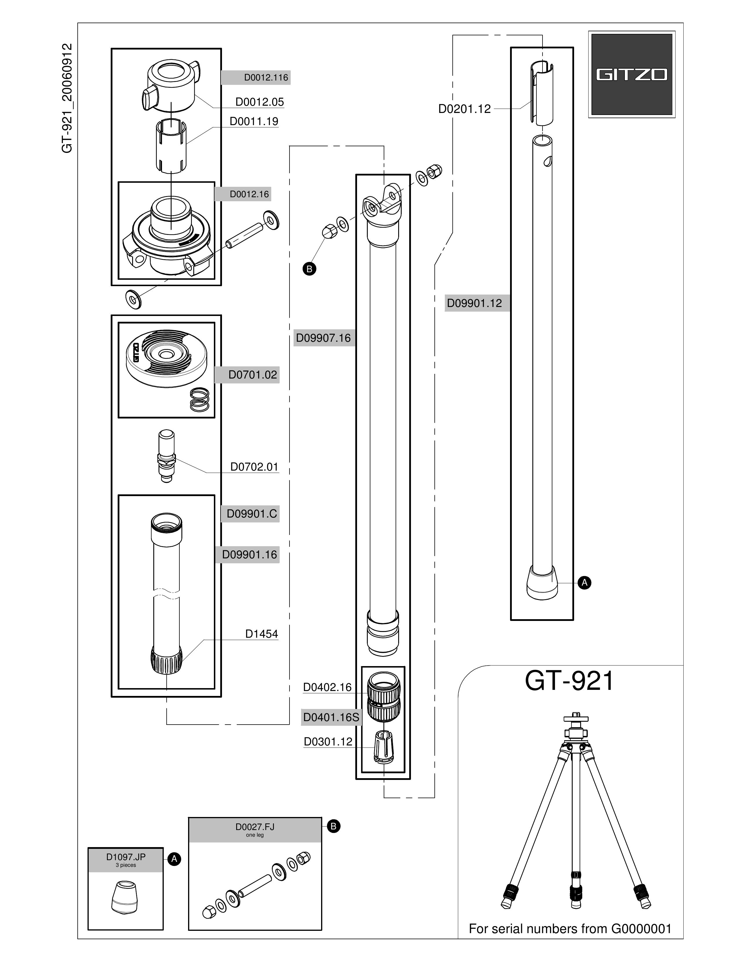 Gitzo GT-921 Camcorder Accessories User Manual