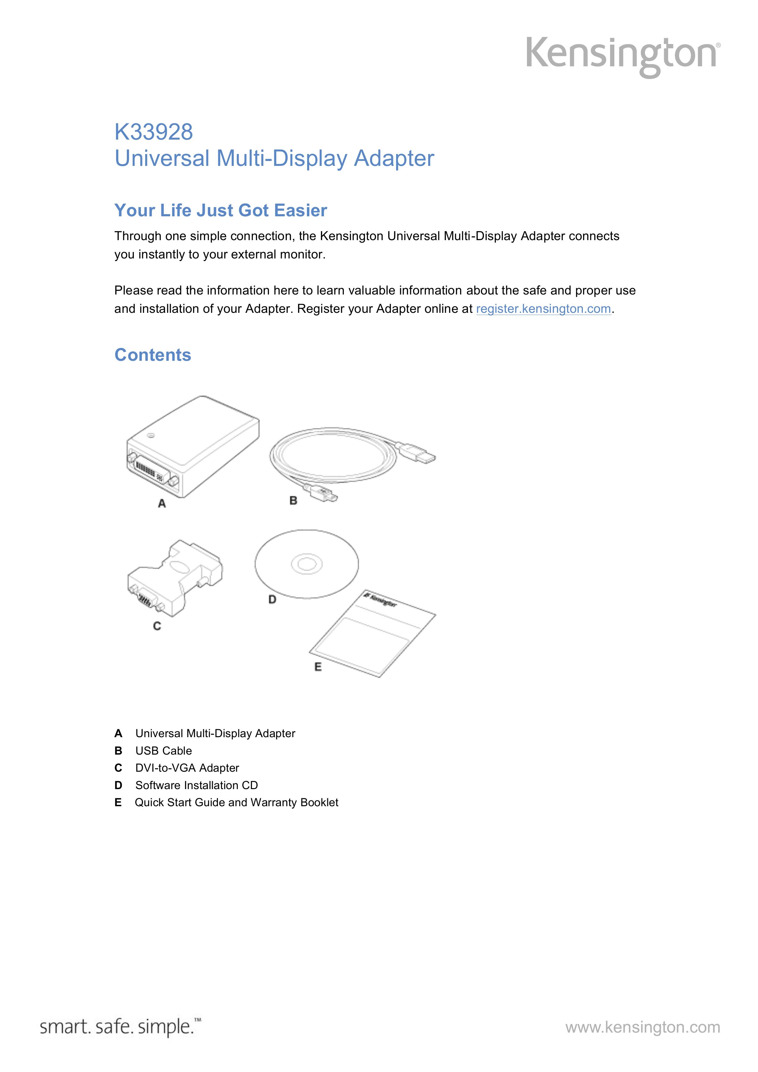 Kensington K33928 Camcorder Accessories User Manual