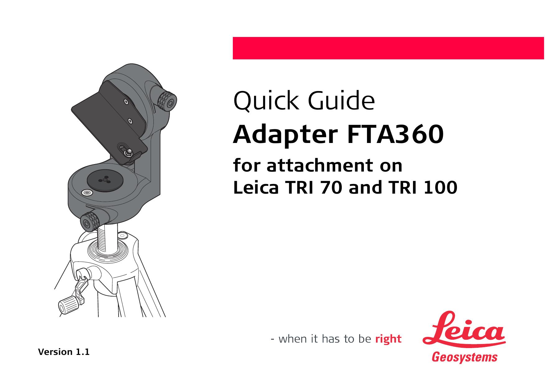 Leica FTA360 Camcorder Accessories User Manual