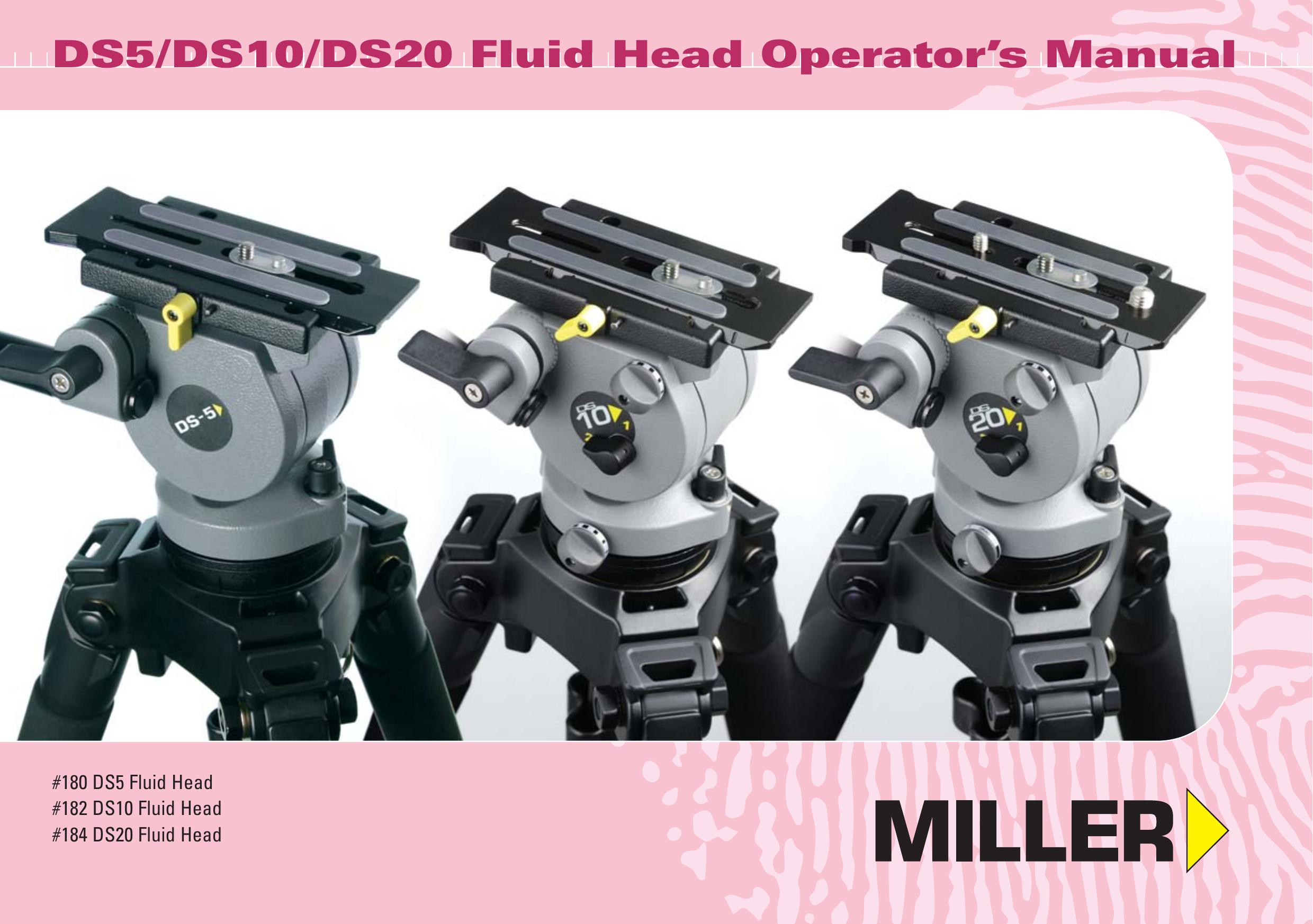 Miller Camera Support DS5, DS10, DS20 Camcorder Accessories User Manual