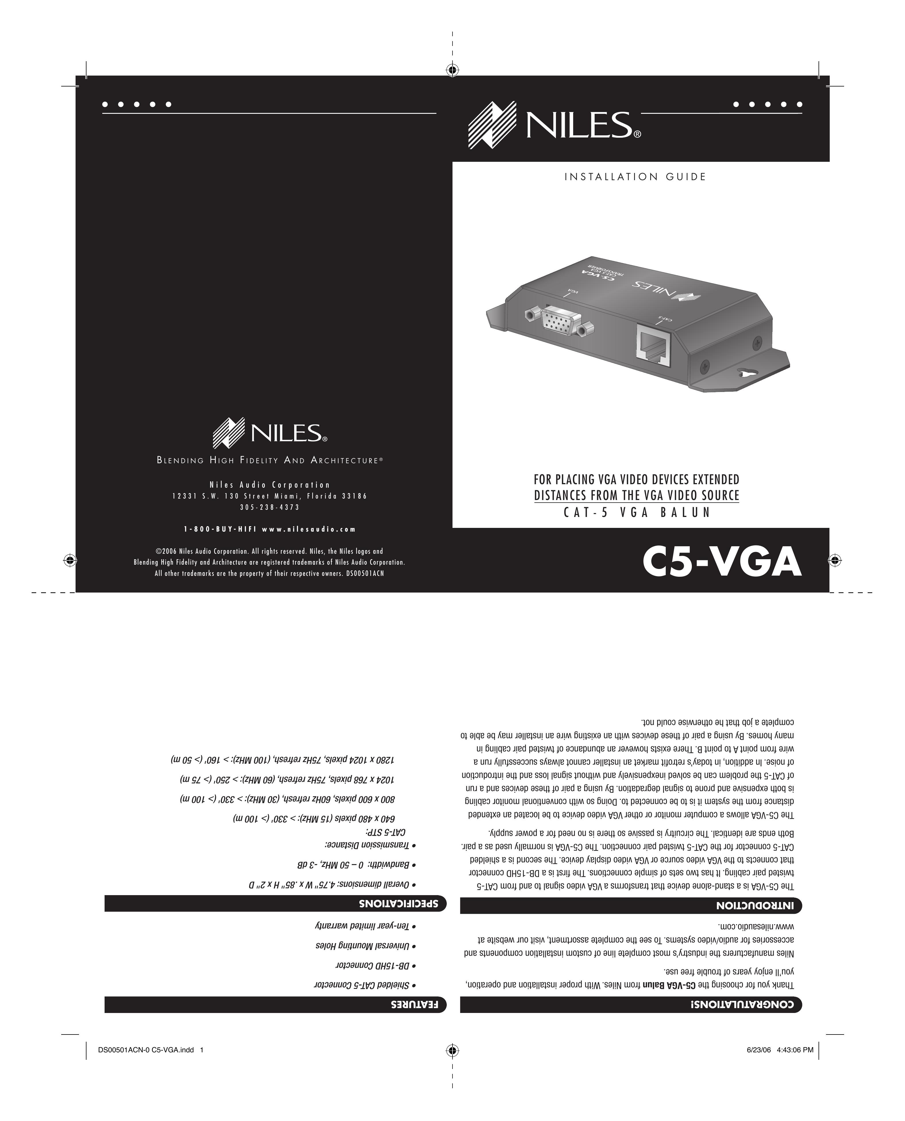 Niles Audio C5-VGA Camcorder Accessories User Manual