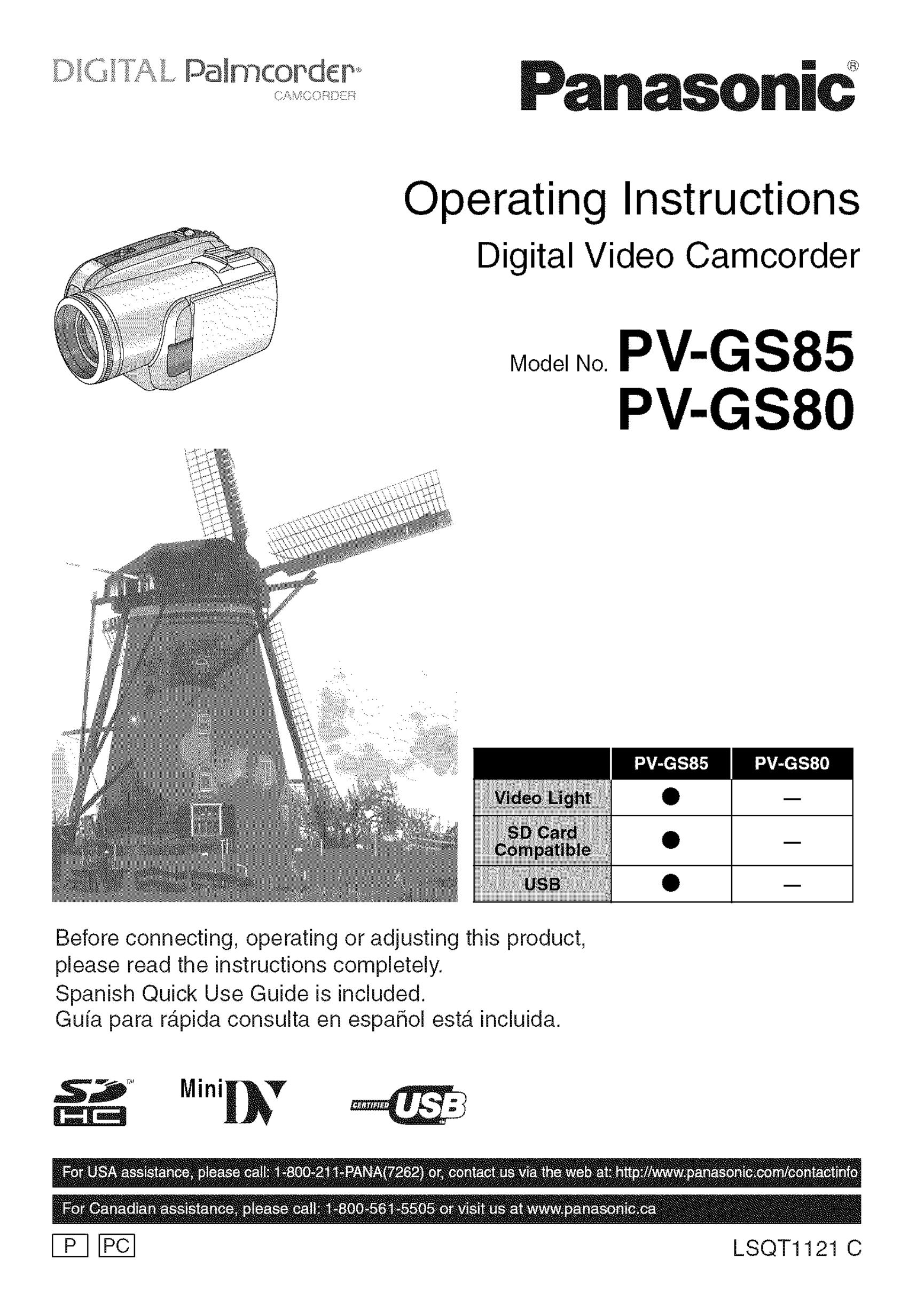 Panasonic PV-GS80 Camcorder Accessories User Manual